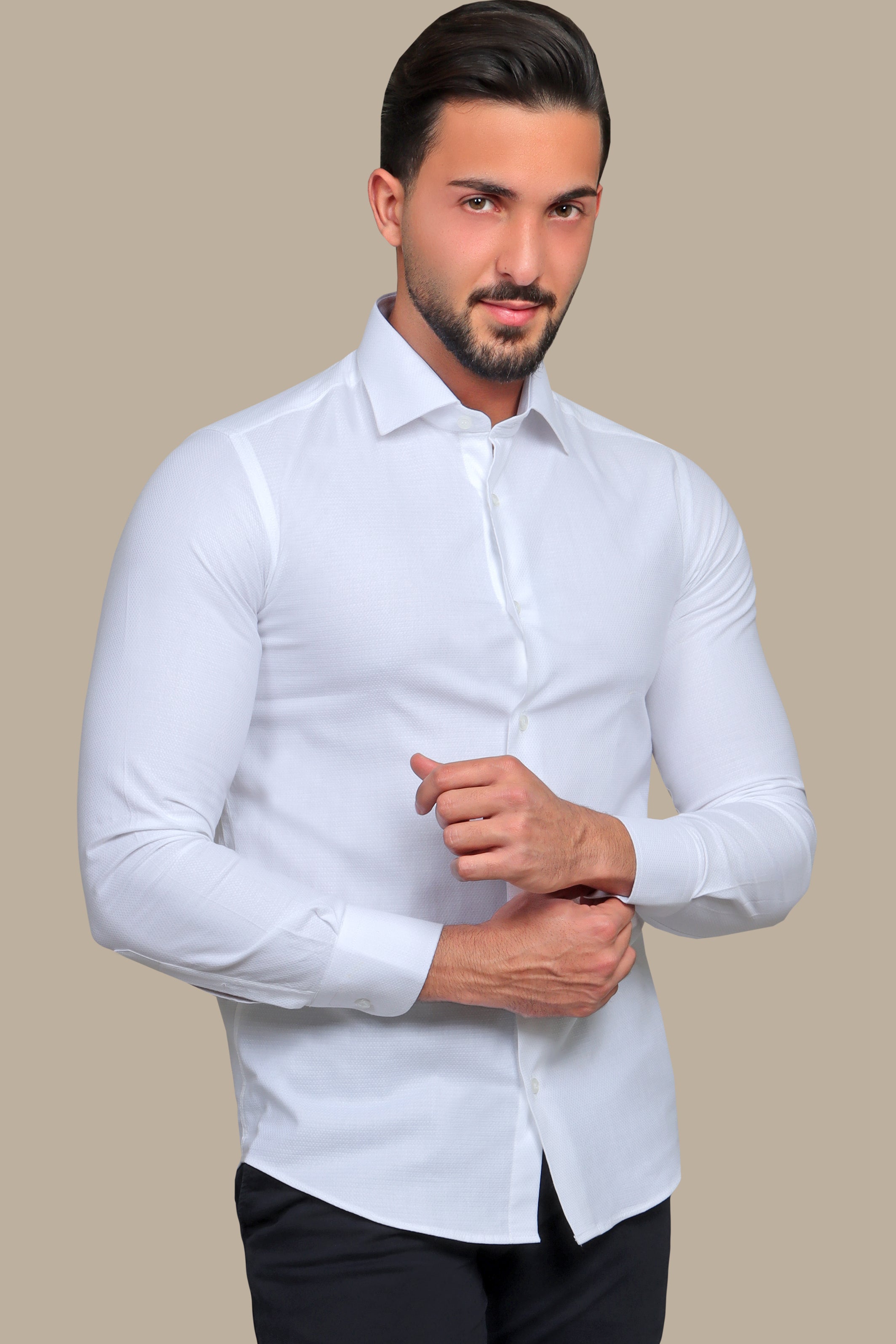 Shirt Structured Slim Fit | White