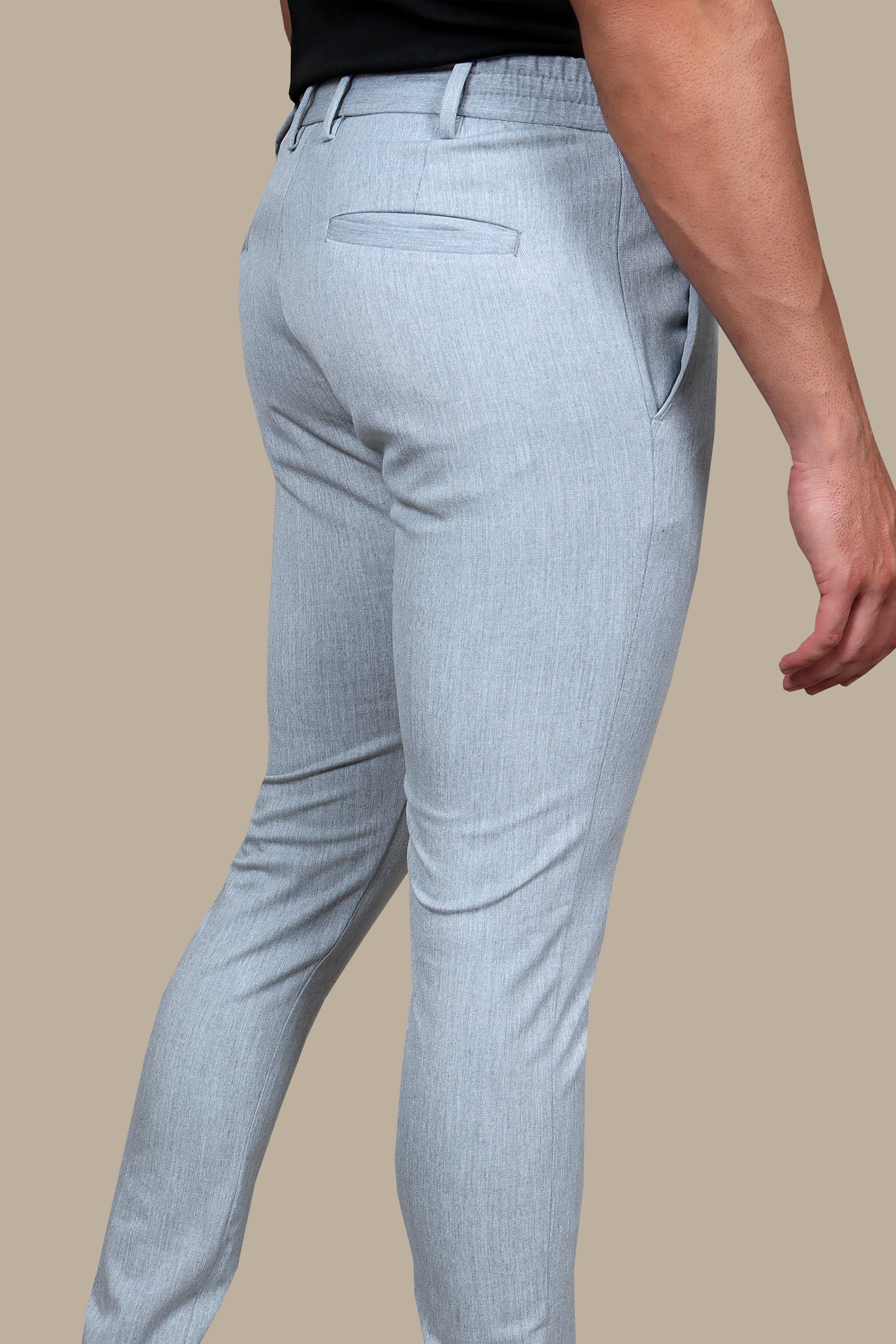 Basic Jogger Fashion Trousers in Light Grey
