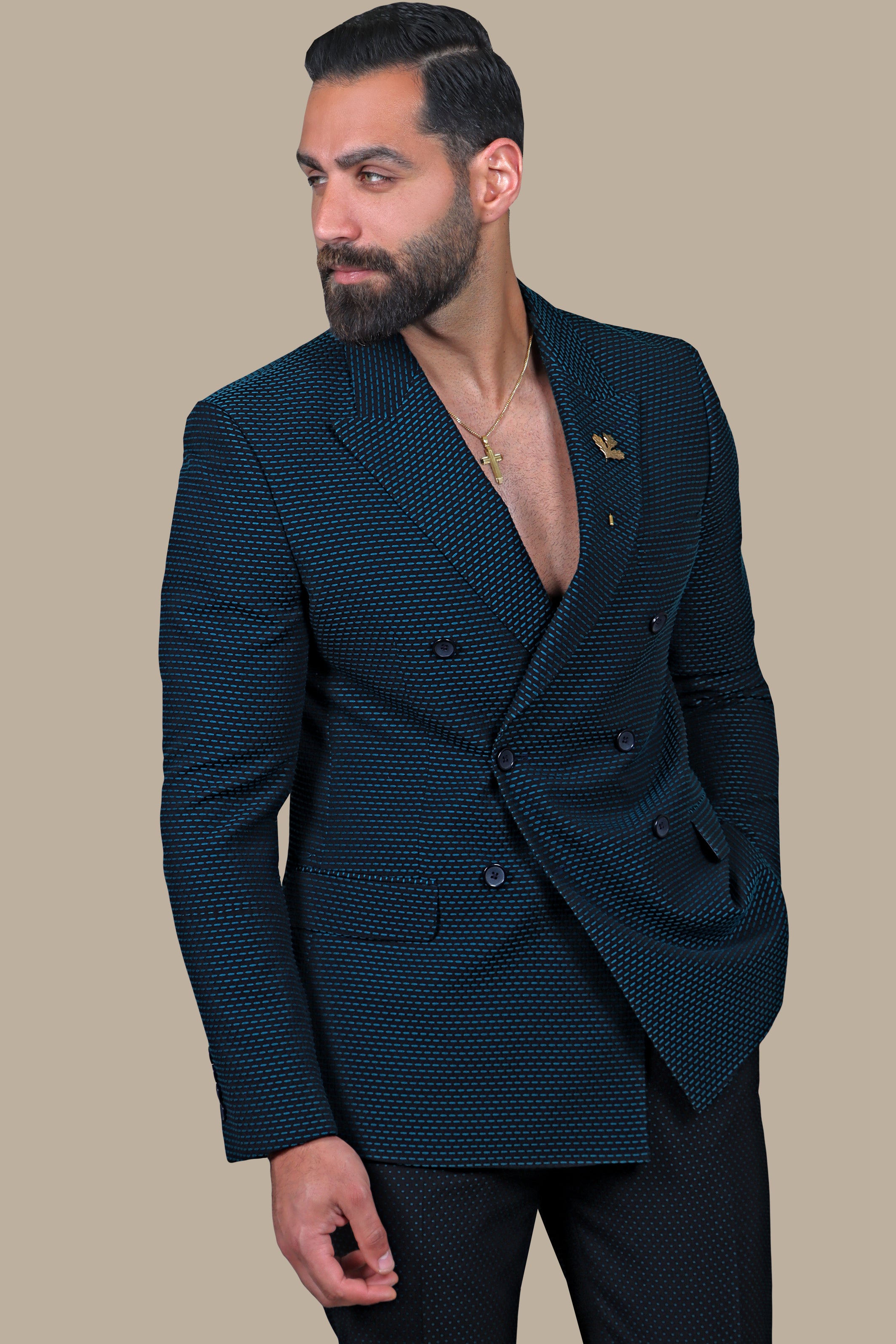 Petrol Perfect: The FV Blazer Stitched in Vibrant Hues