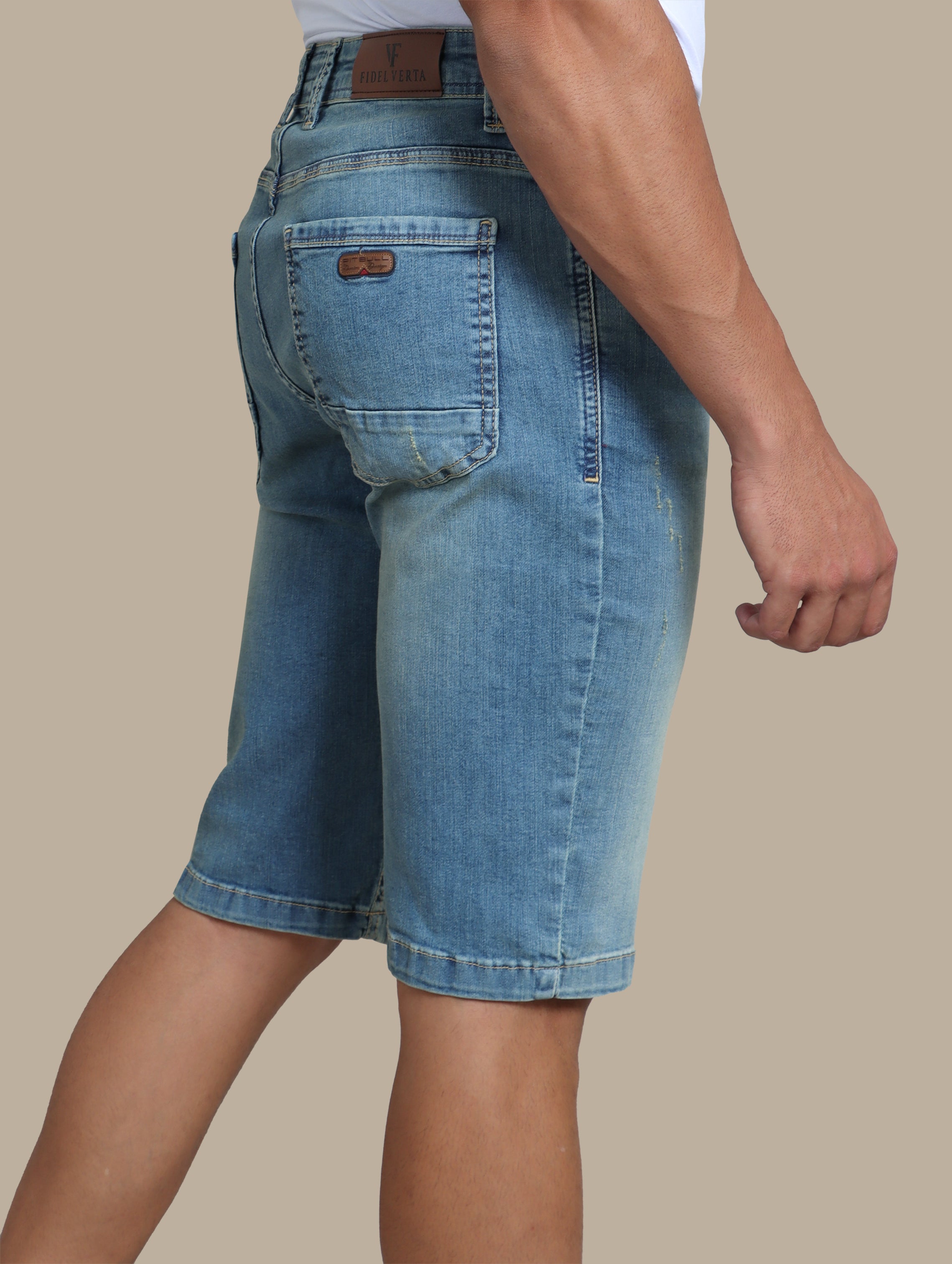 Classic Comfort: Light Blue Regular Fit Denim Shorts