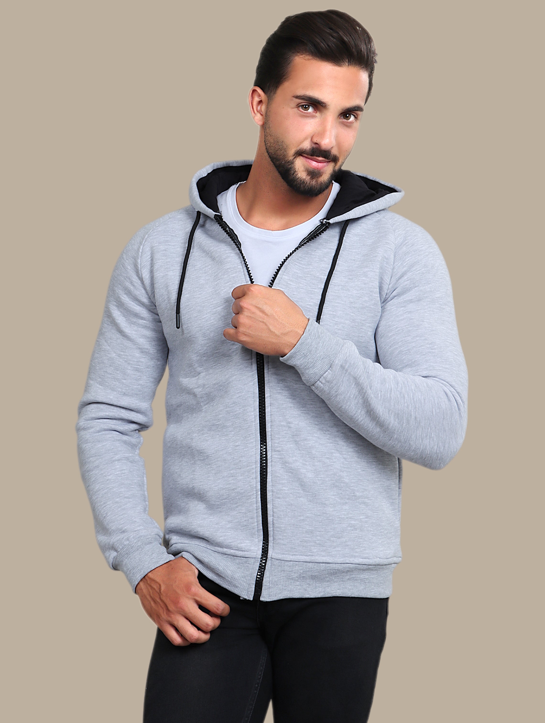 Sweatshirt Hooded Fleece | Grey