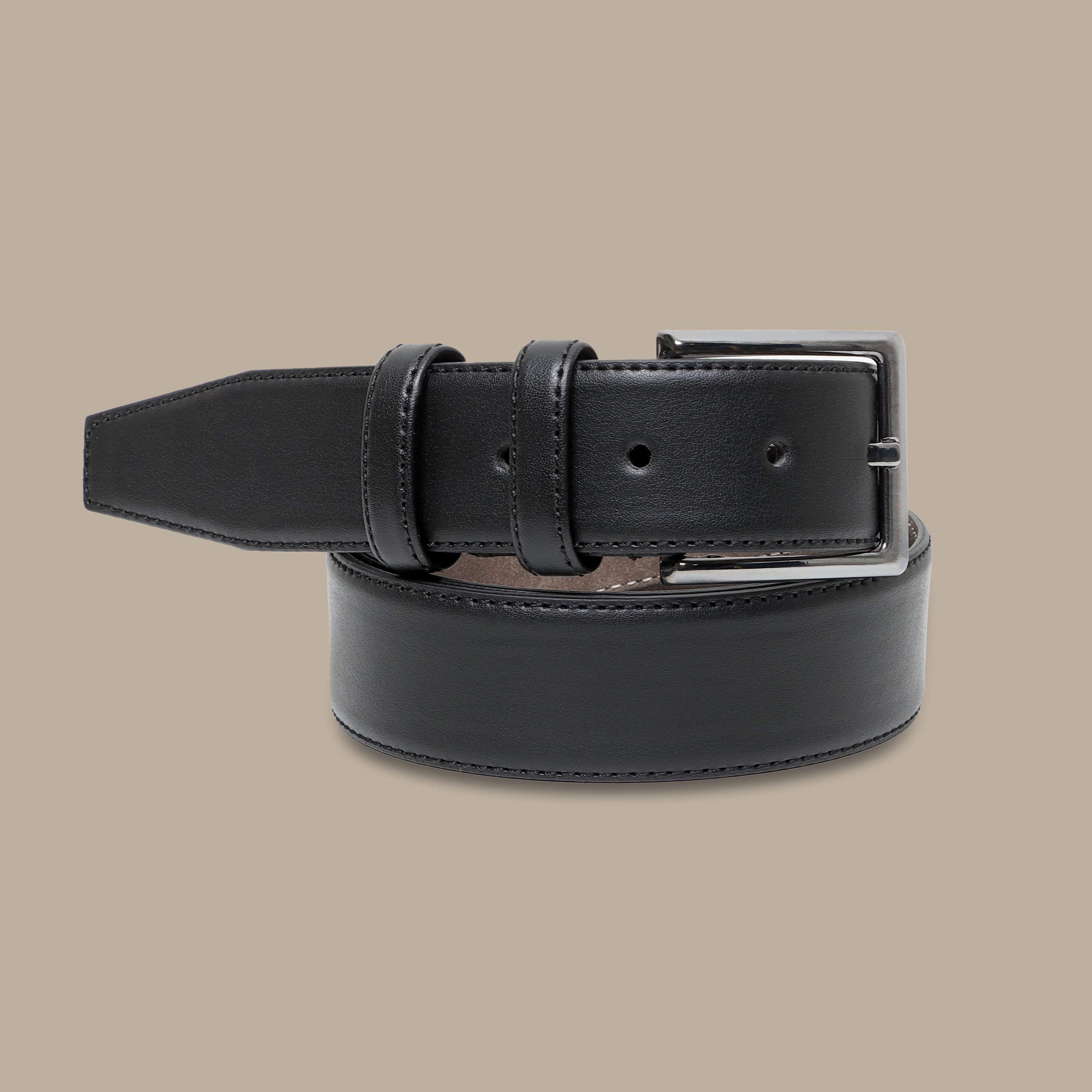 Ebony Essential: Classic Black PU Belt for Timeless Wardrobe Staples