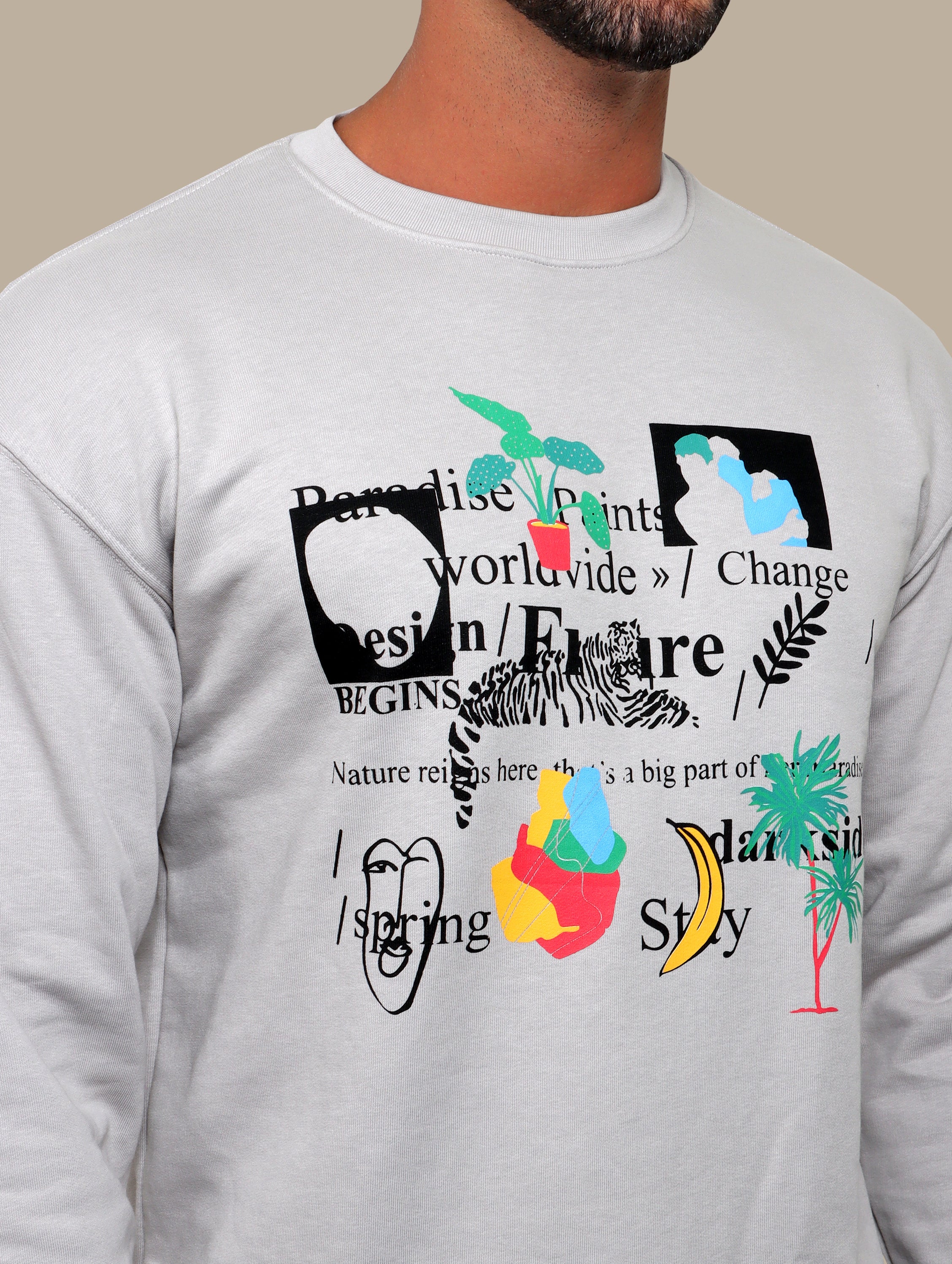Sweatshirt Prints & Letters | Light Grey