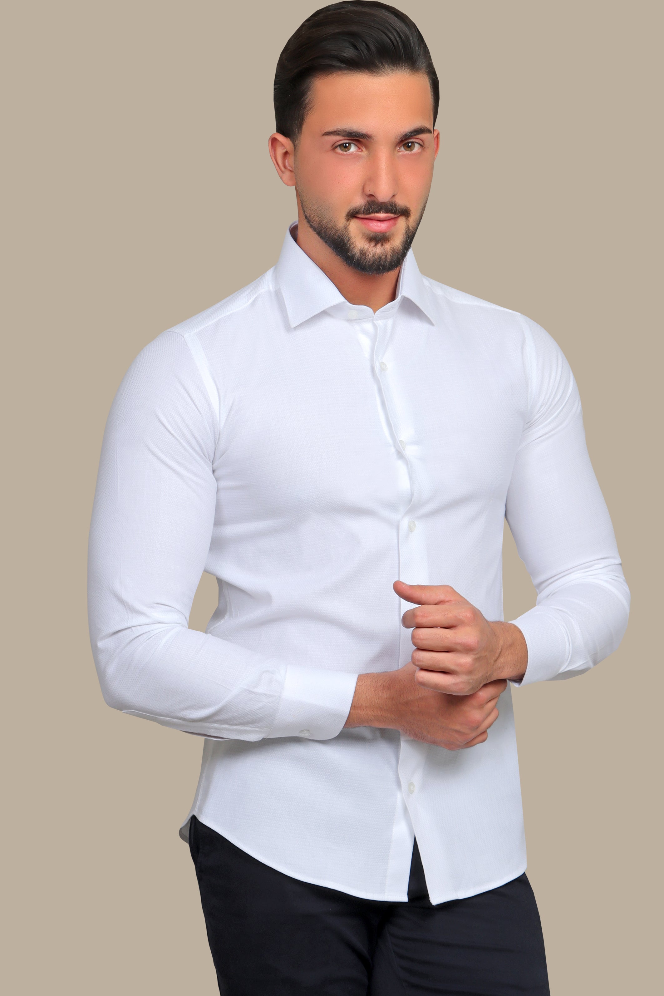 Shirt Structured Slim Fit | White