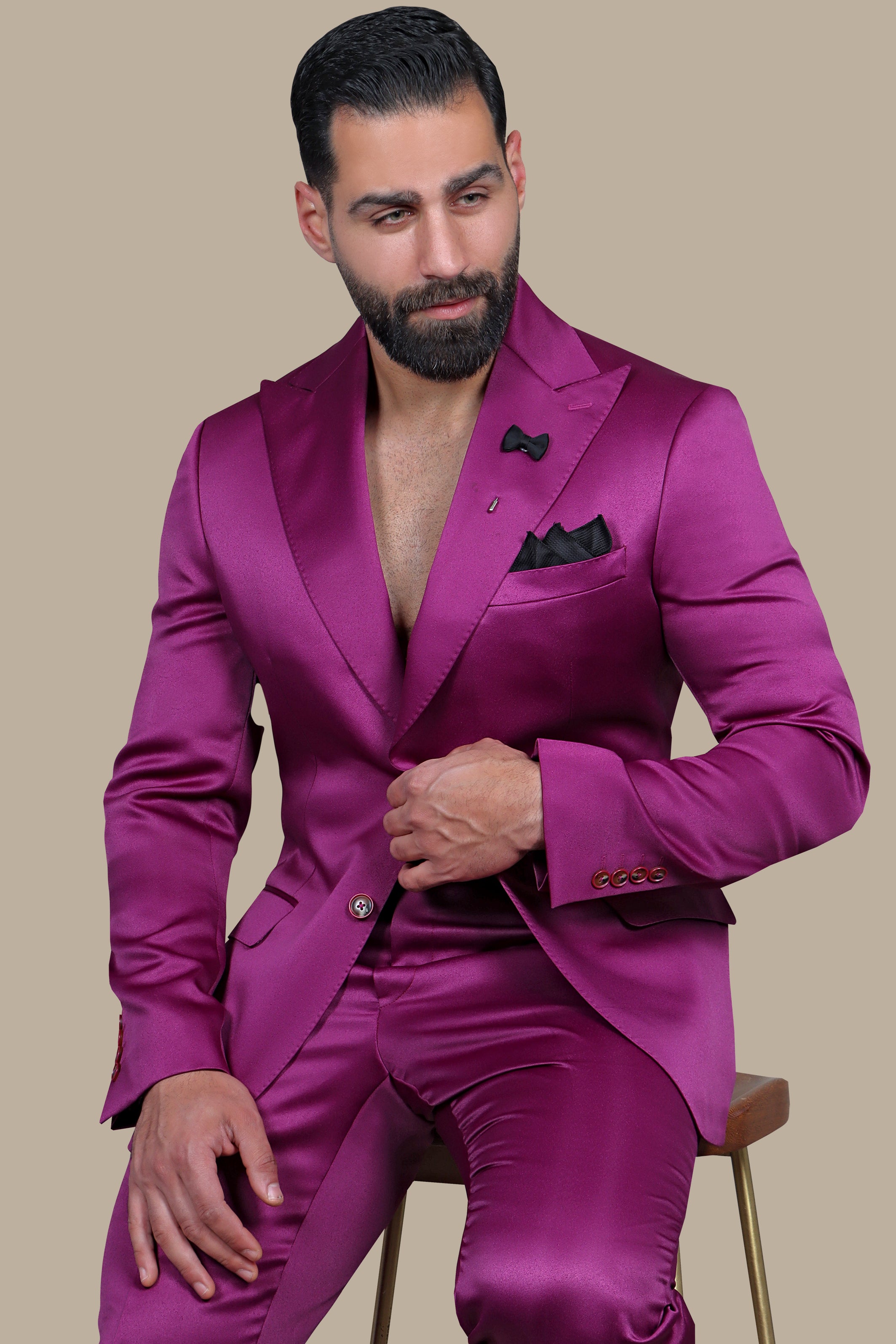 Regal Charm: Purple Peak Lapel Suit from FV Special Collection