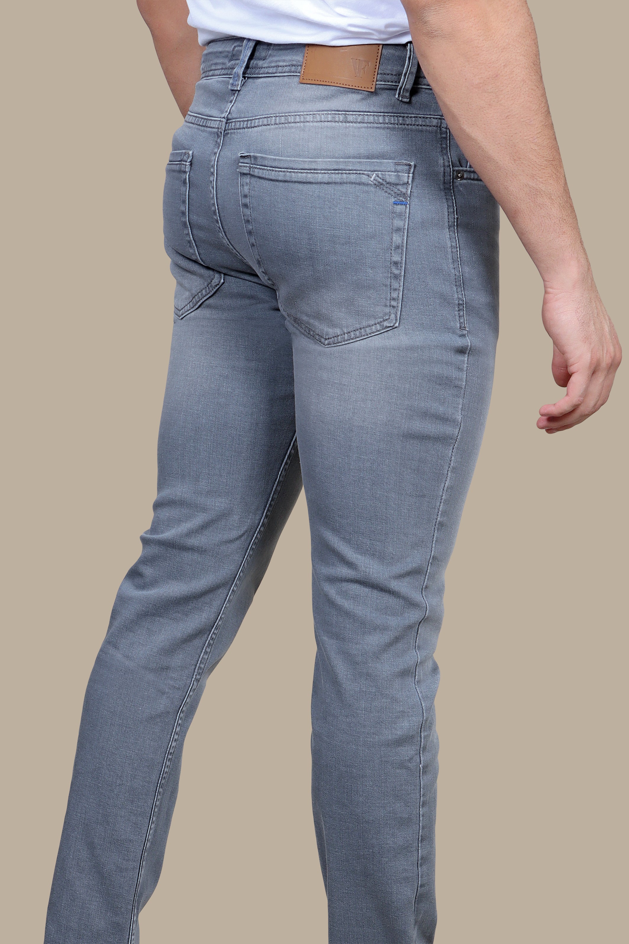 Urban Slate: Grey Basic Slim Fit Jeans