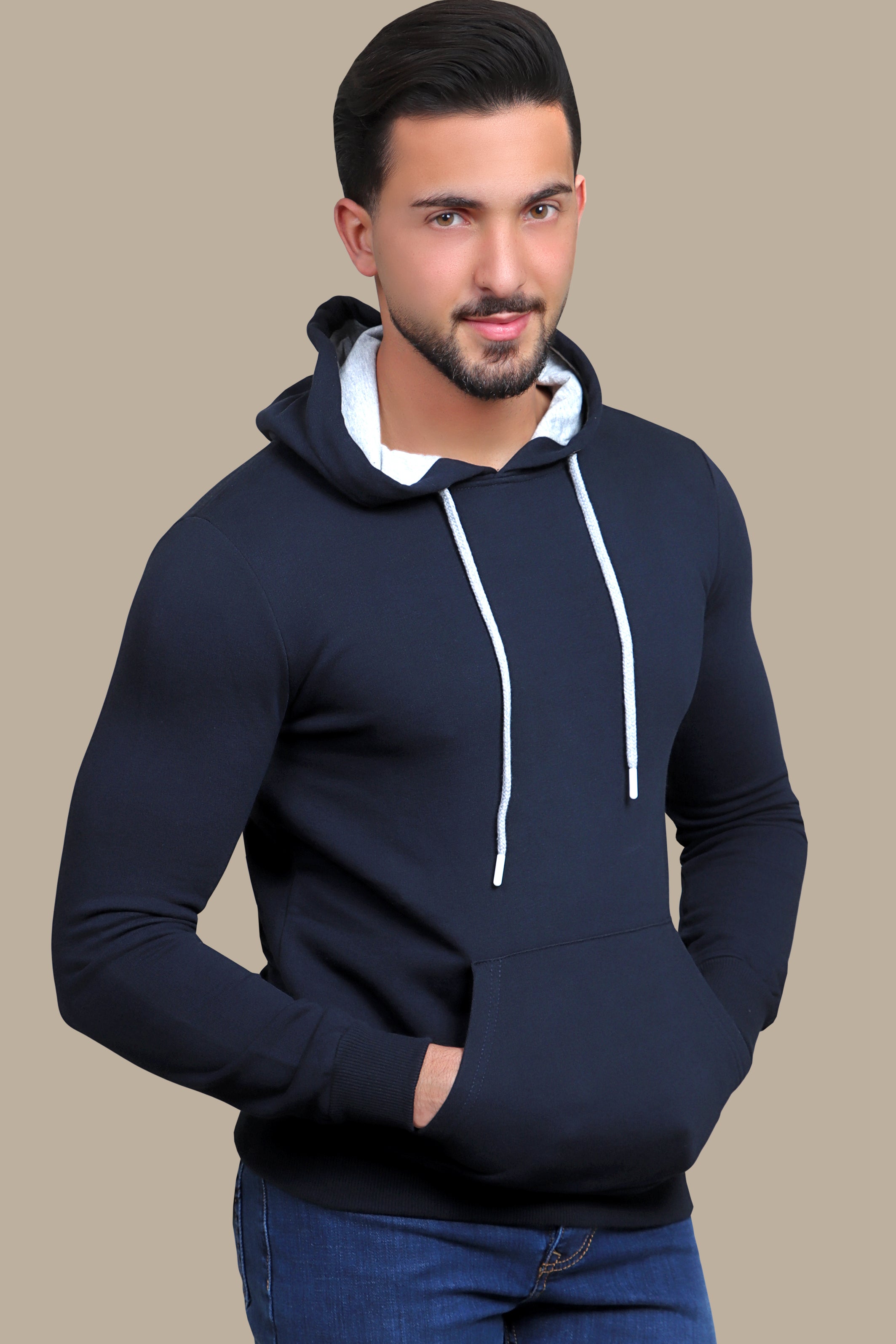 Nautical Ease: Navy Basic Hoodie for Casual Comfort