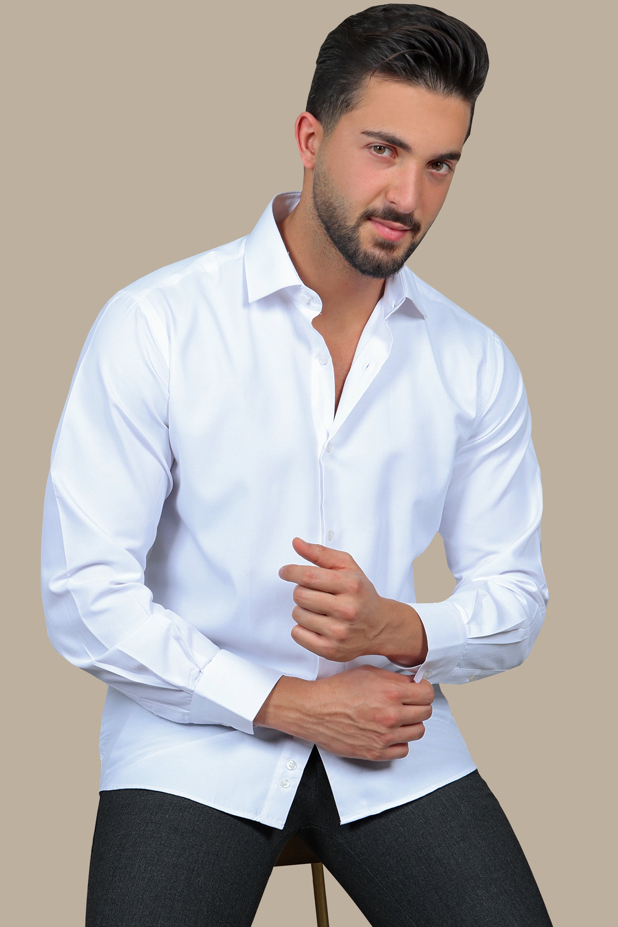 Shirt Regular Small Checks | White