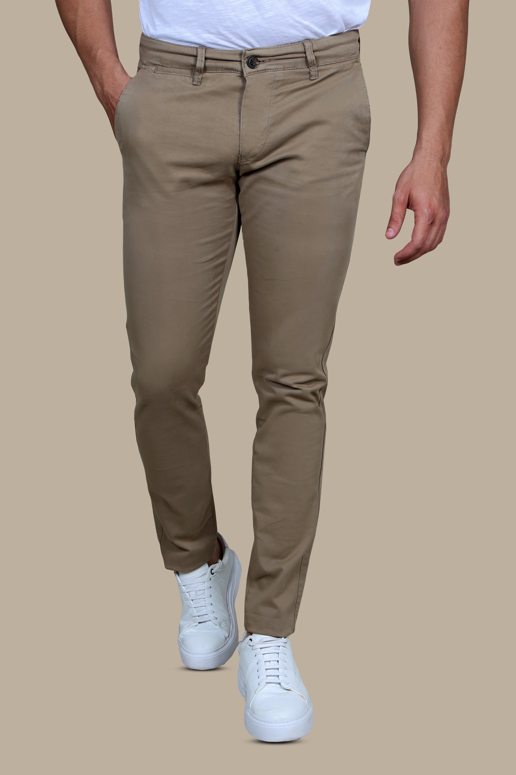 Olive Slim Fit Chino Trousers