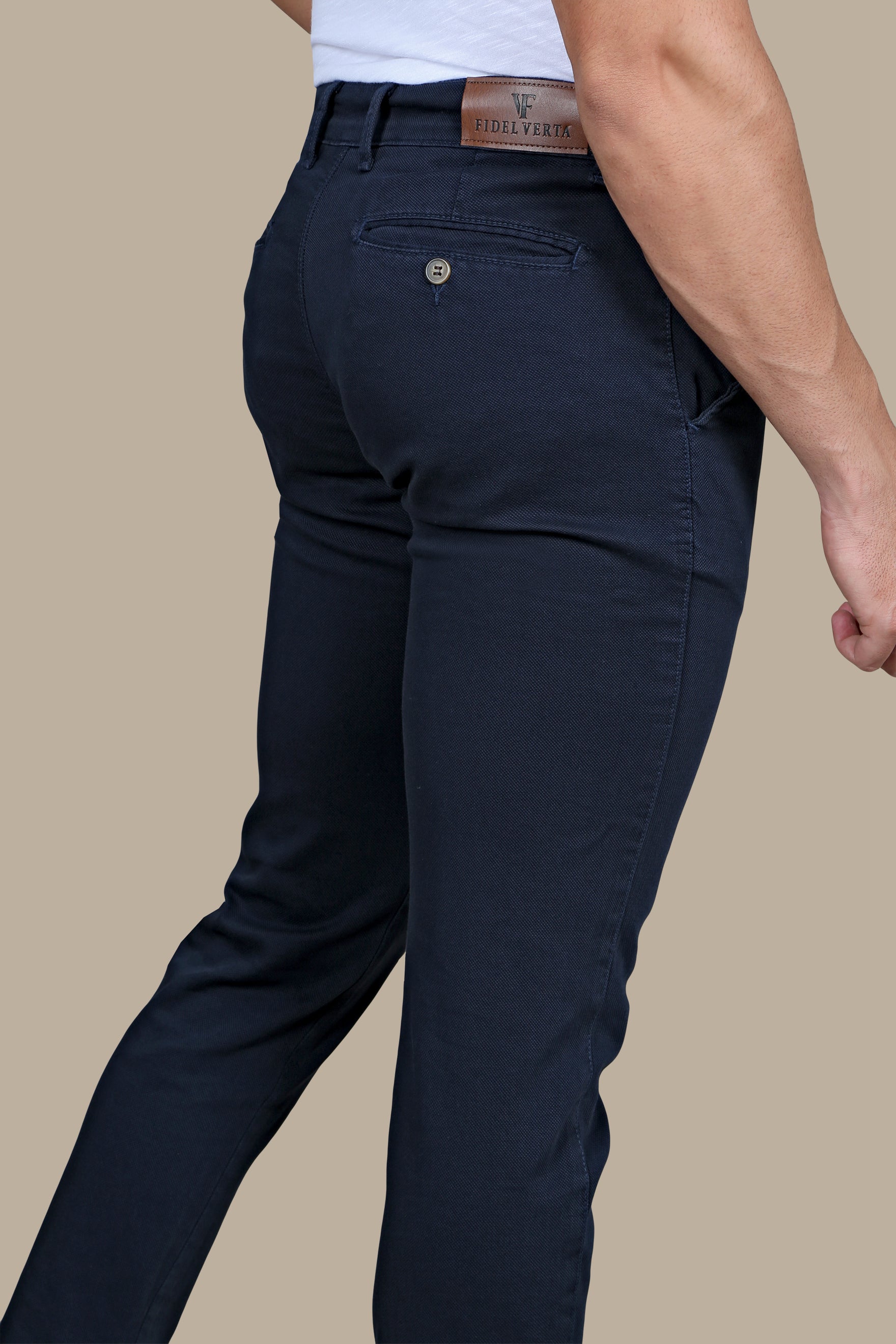 Timeless Navy: Oxford Slim Fit Chino Trousers