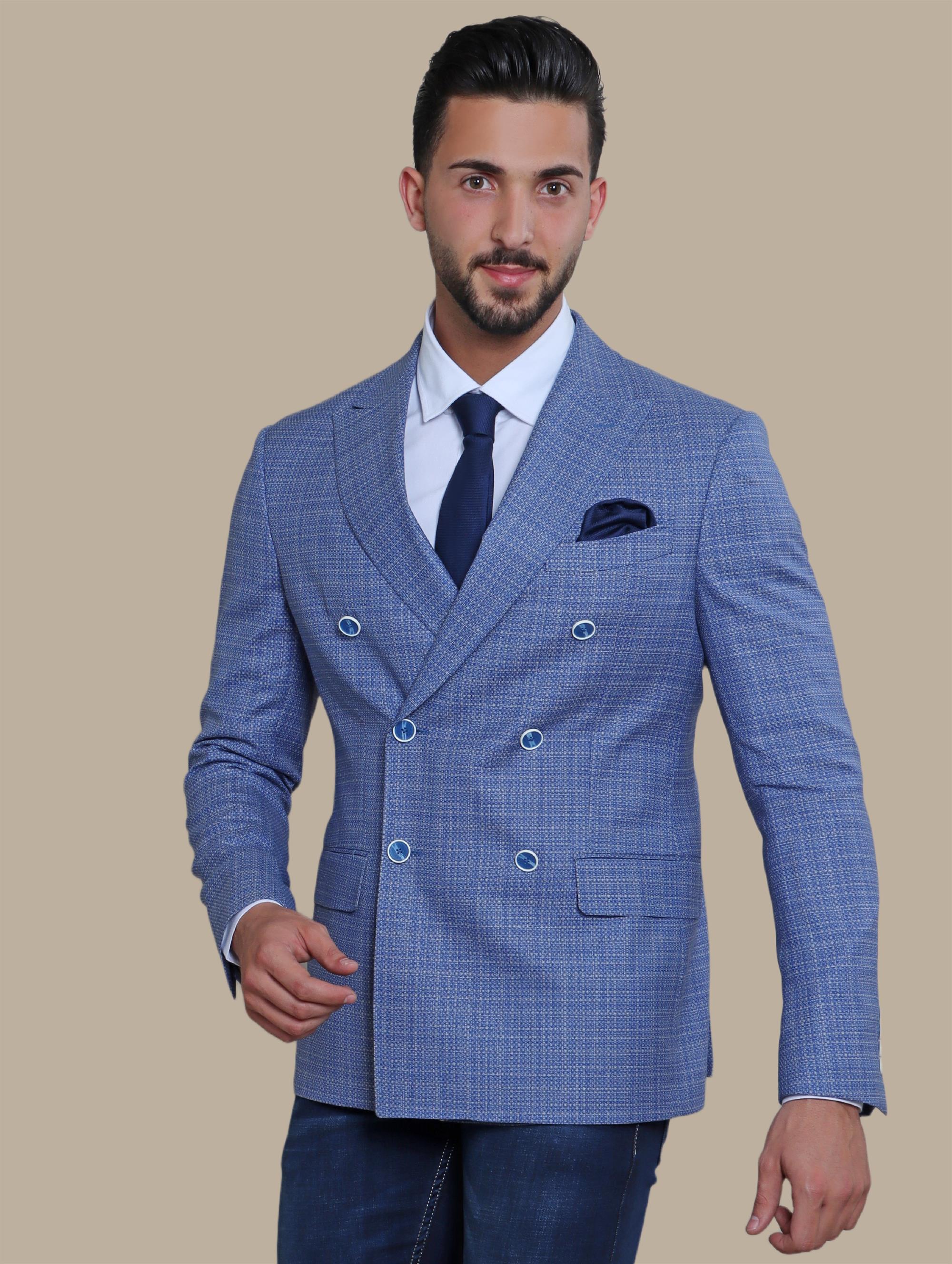 Blazer Double Breasted Structured | Blue