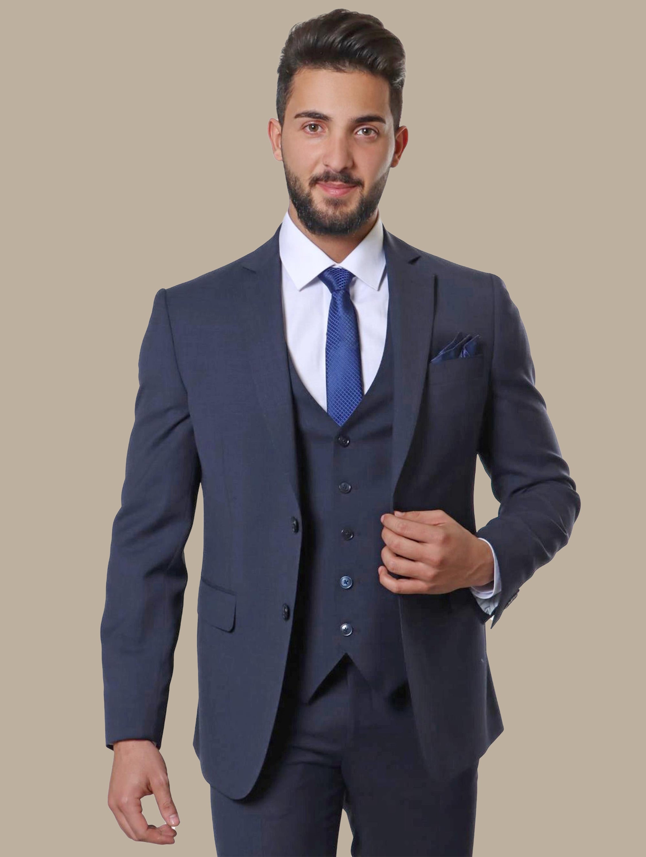 Suit Wool 3 Pcs | Navy