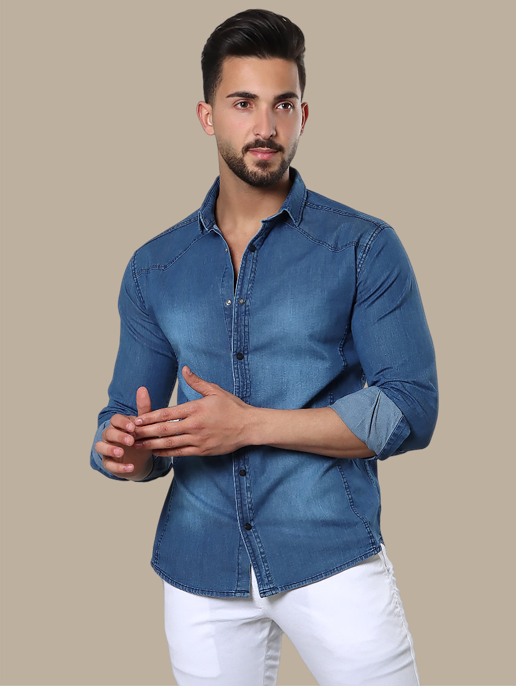 Denim Shirt Plain | Blue