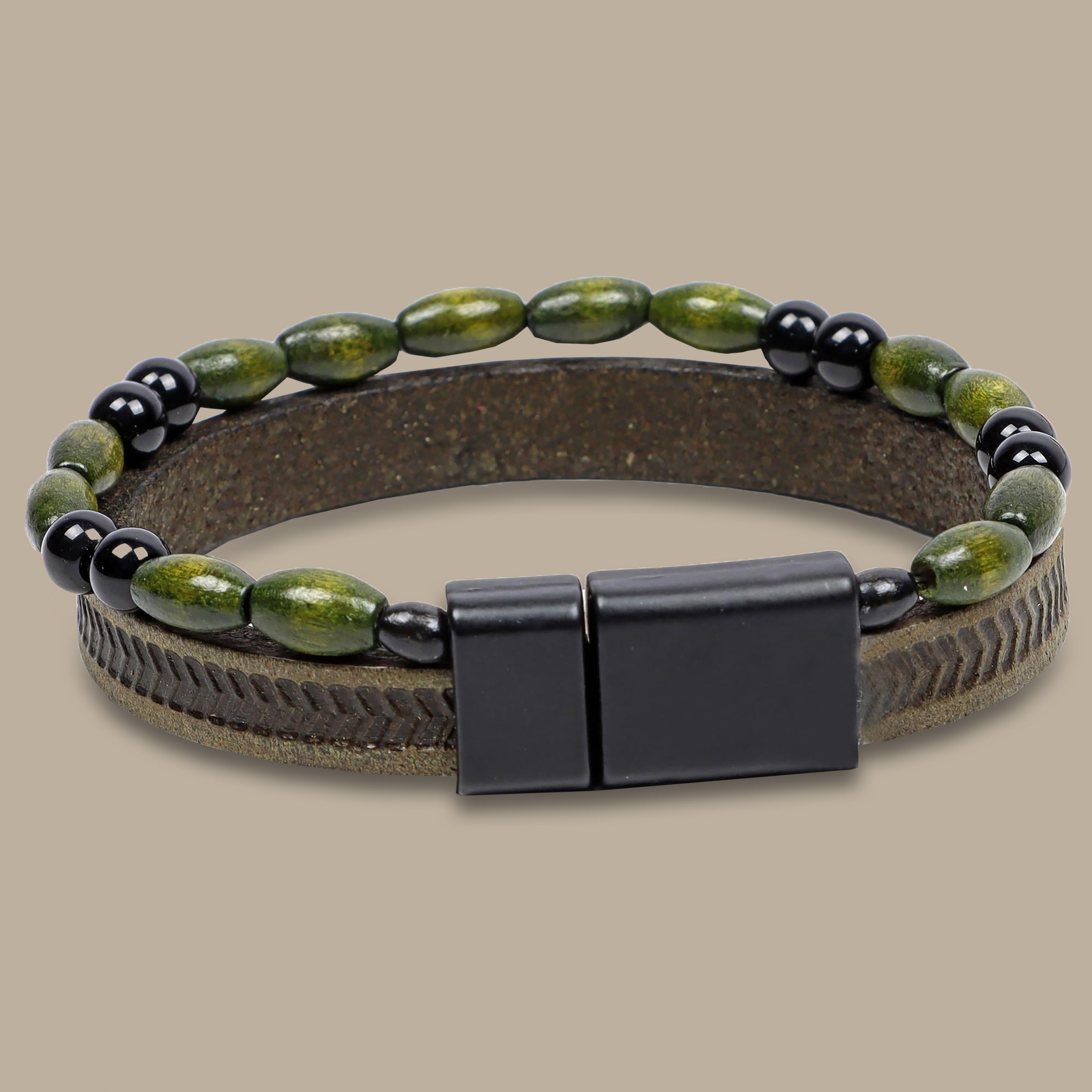 Leather Bracelet With Stones