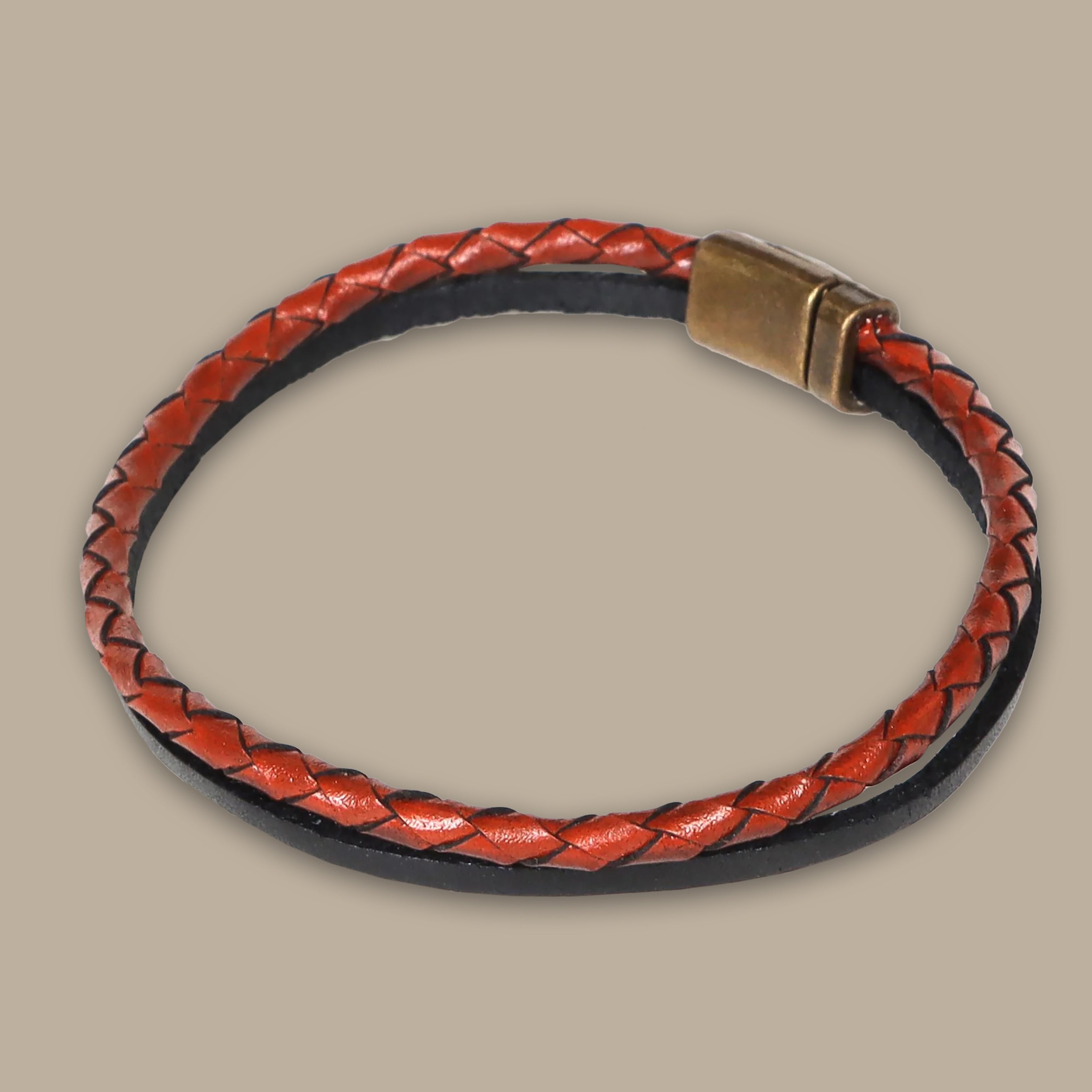Bracelet 2 layers / 1 Braided | Black