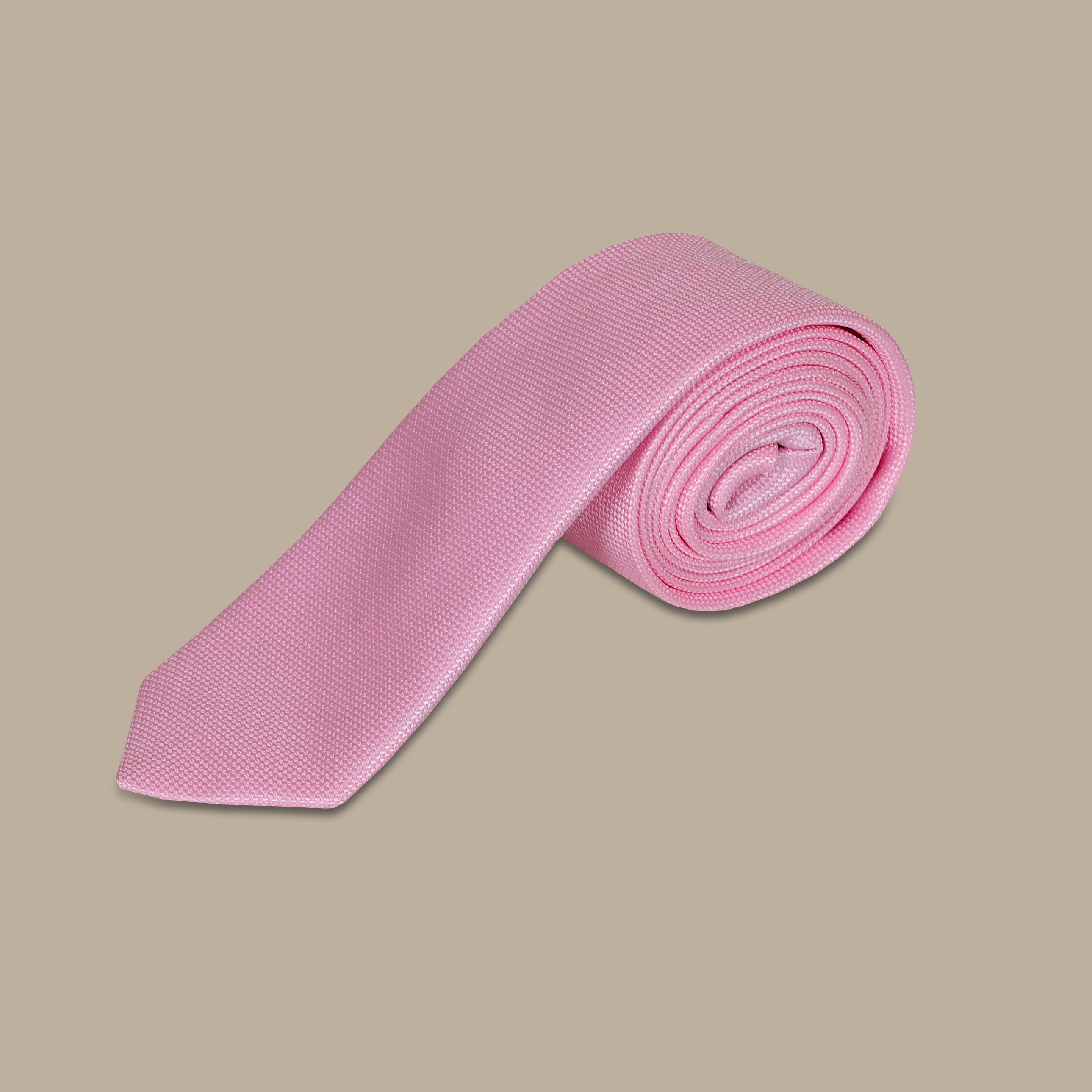 Blush Elegance: Solid Pink Tie Set