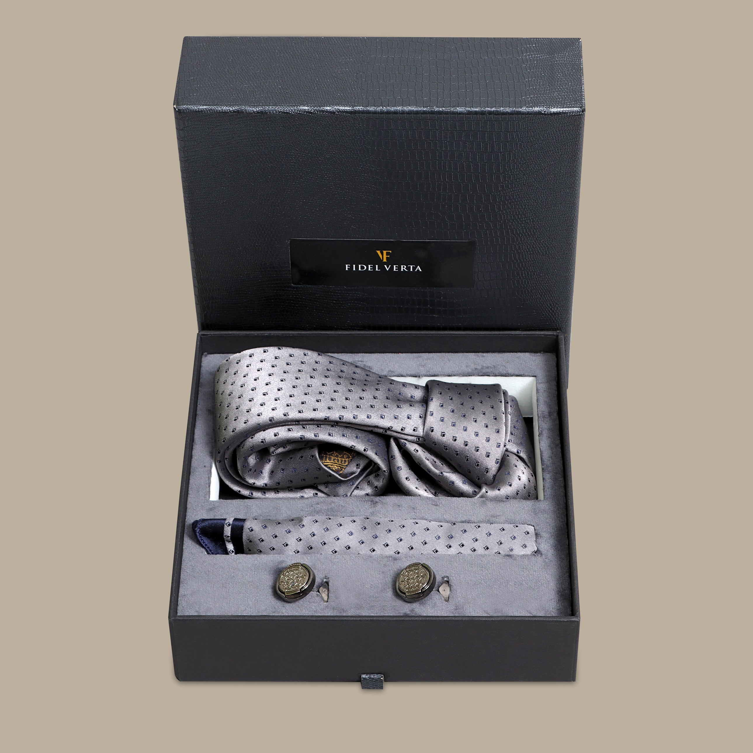 Timeless Charm: Gray Tie Gift Set