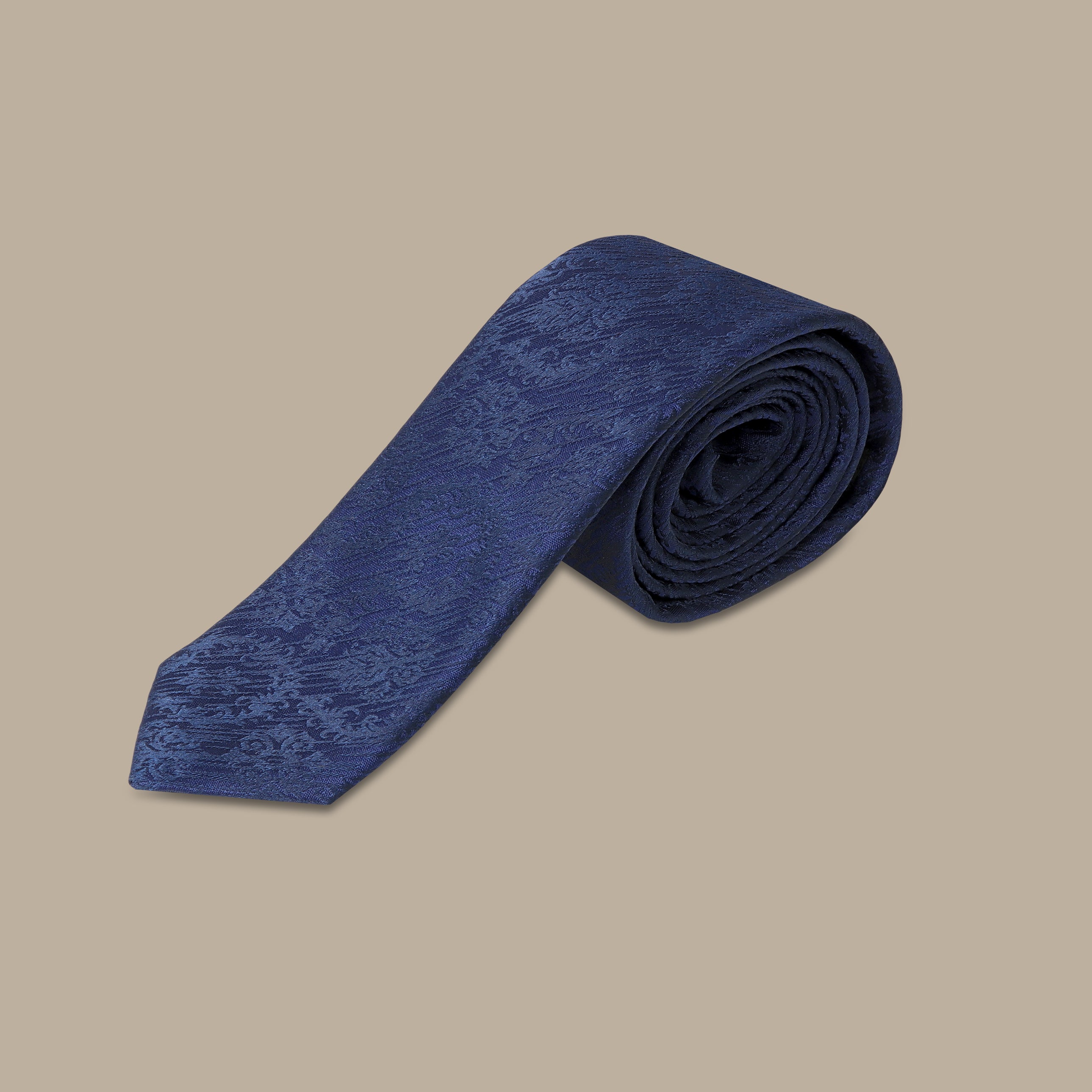 Classic Elegance: Navy Printed Slim Tie Collection