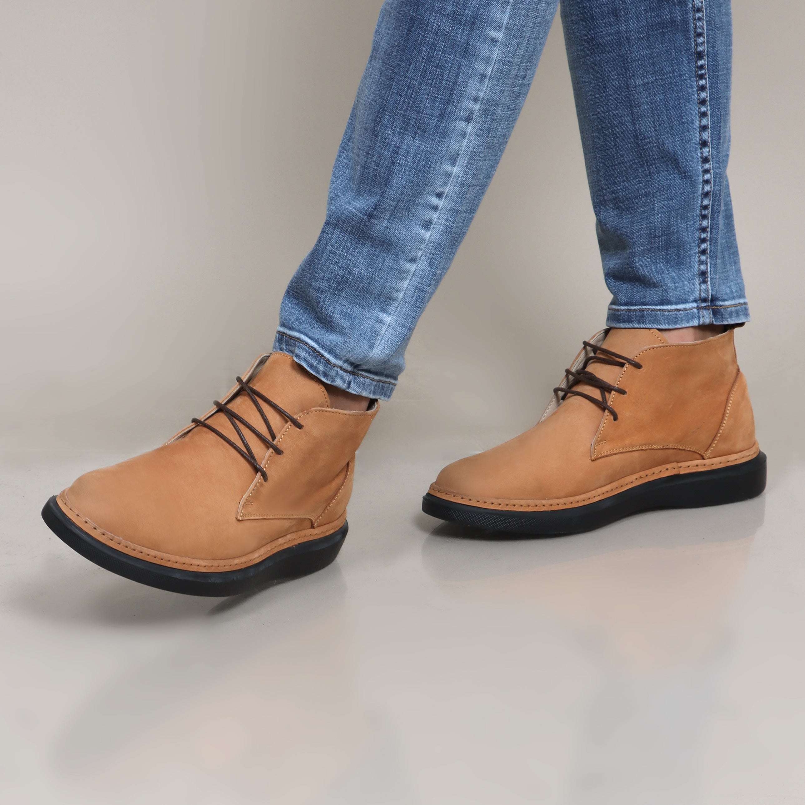 Shoes Half Boot Nubuck Plain | Camel