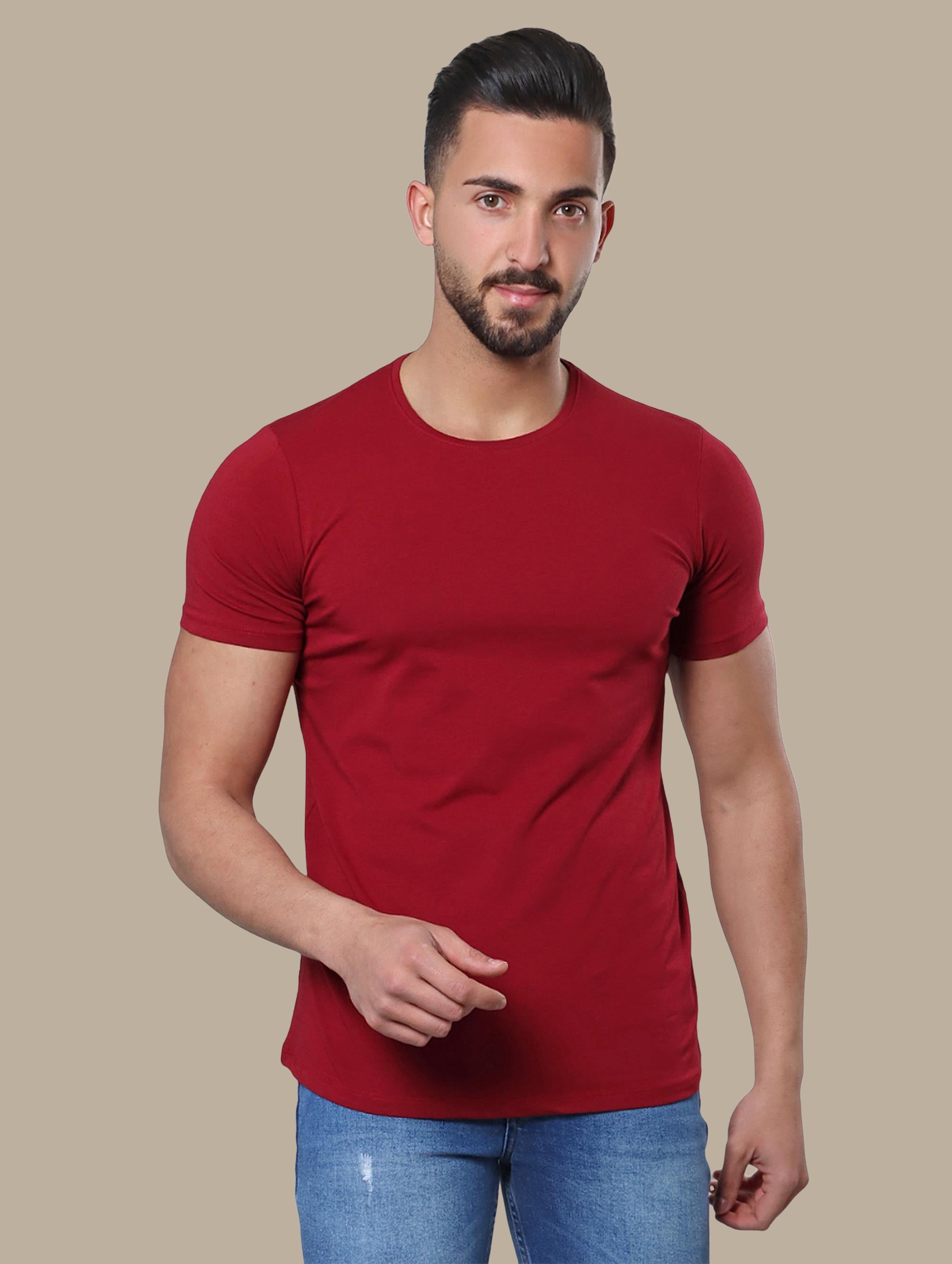 T-shirt Basic R-neck | Burgundy