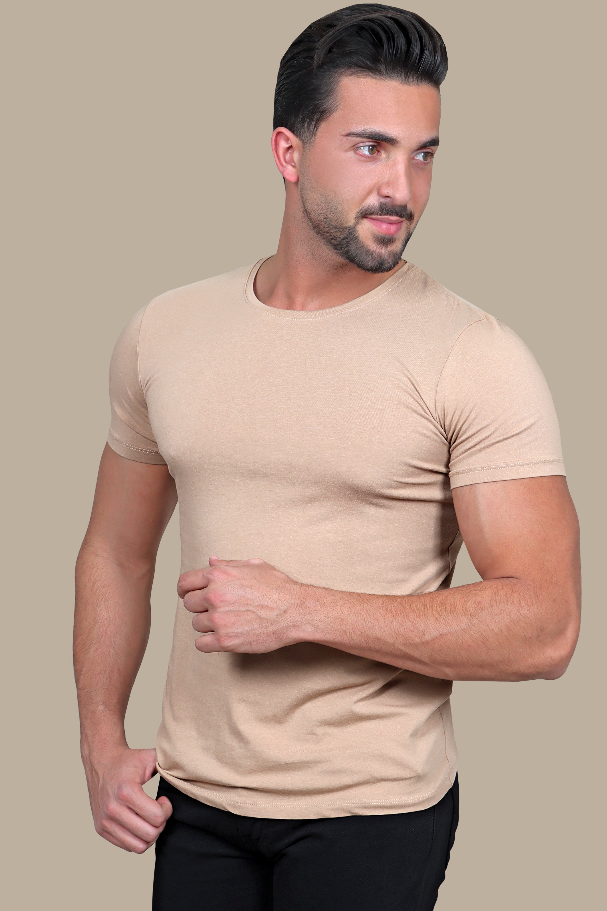 T-shirt Basic R-Neck | Beige