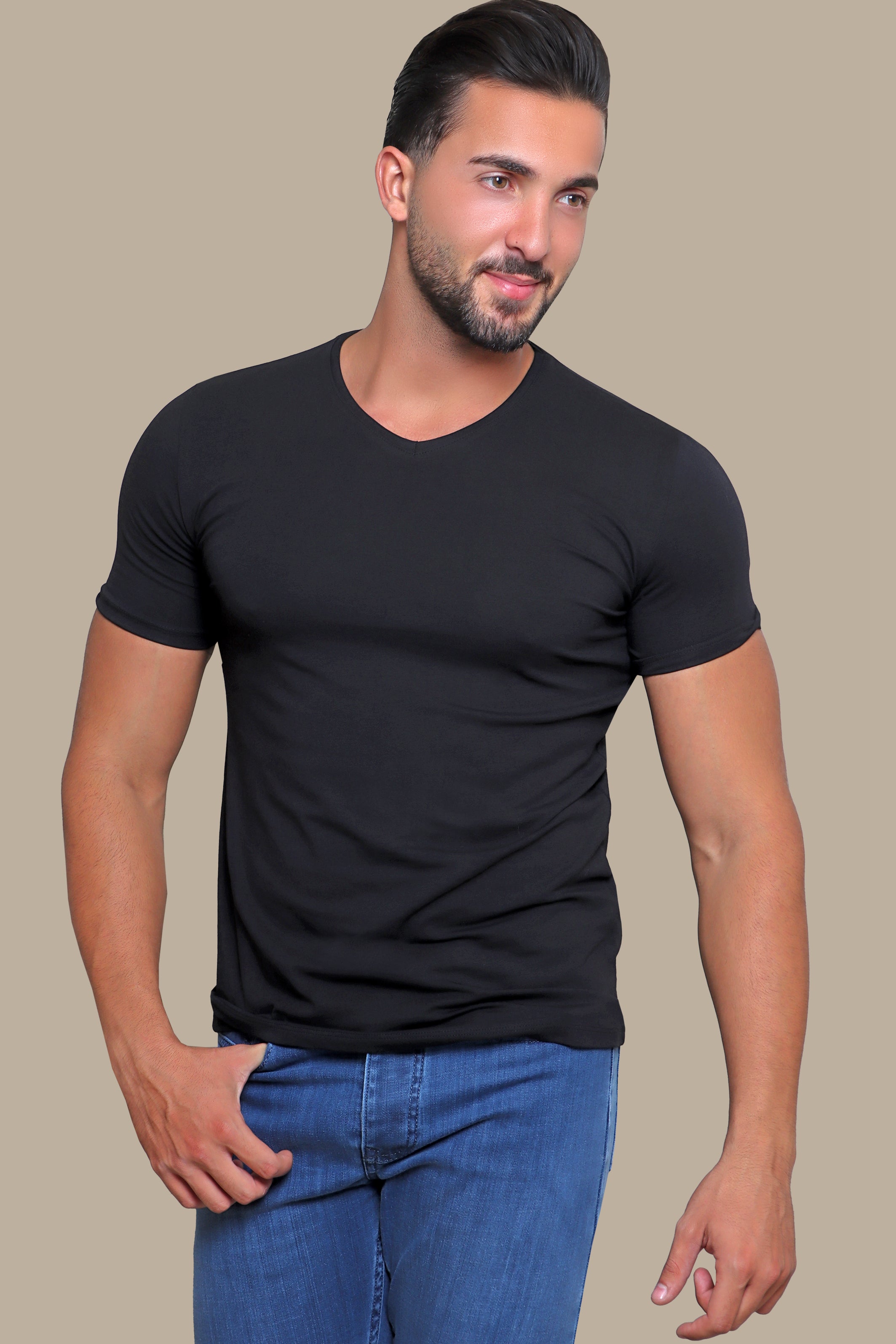 T-shirt Basic V-Neck | Black