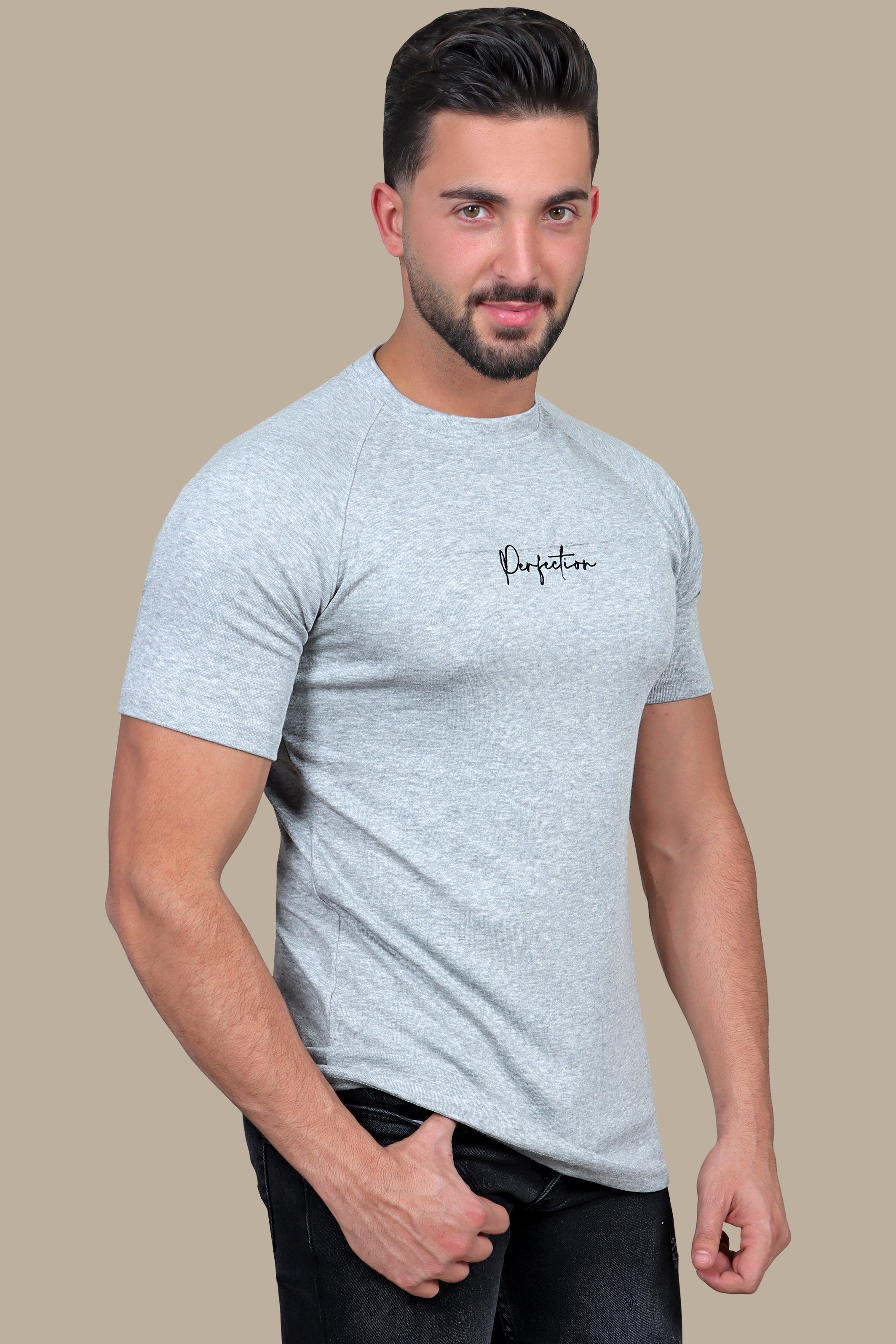 Grey Mirage: Printed Perfection T-Shirt