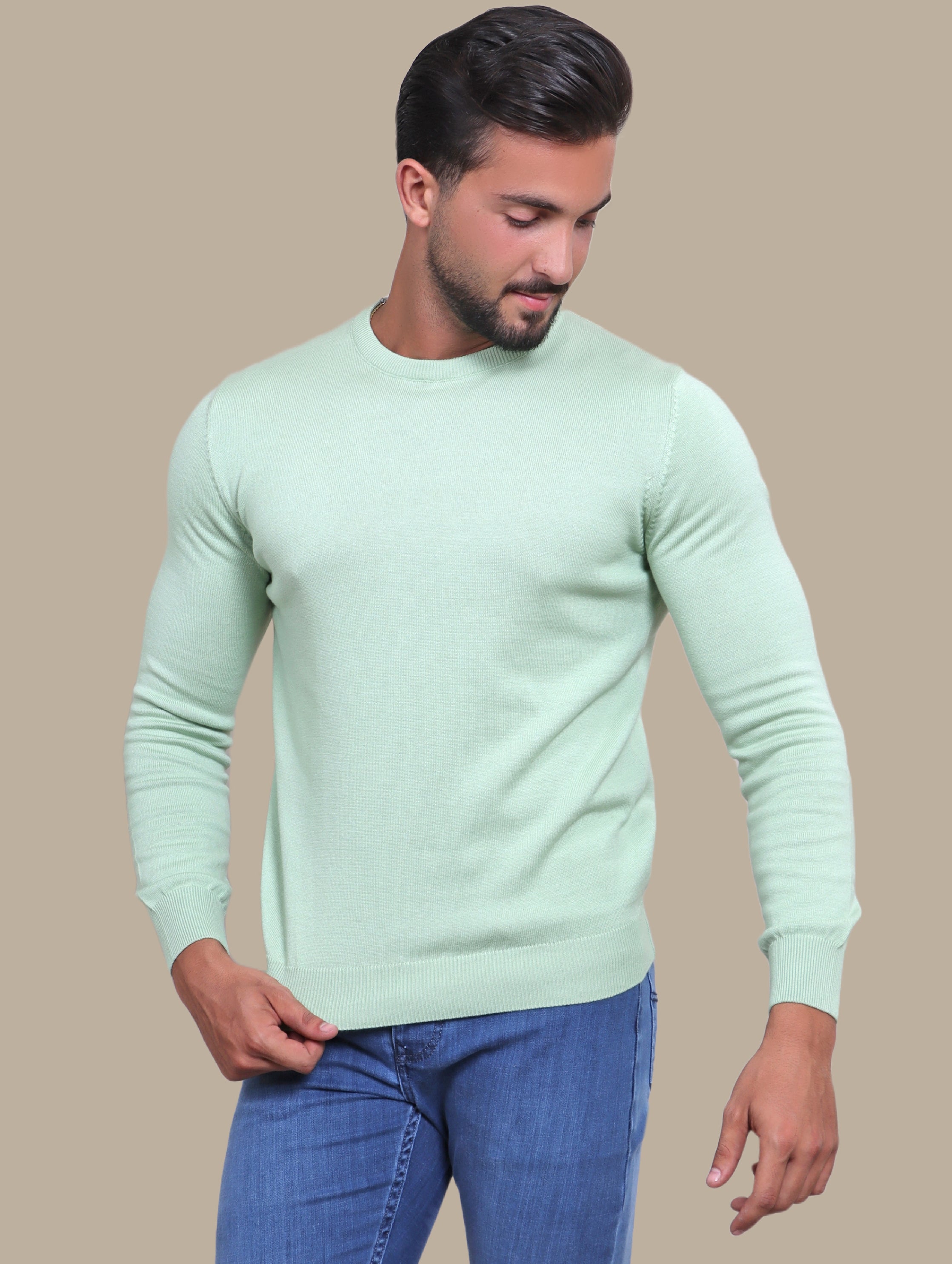 Sweater R-Neck Basic | Pistache