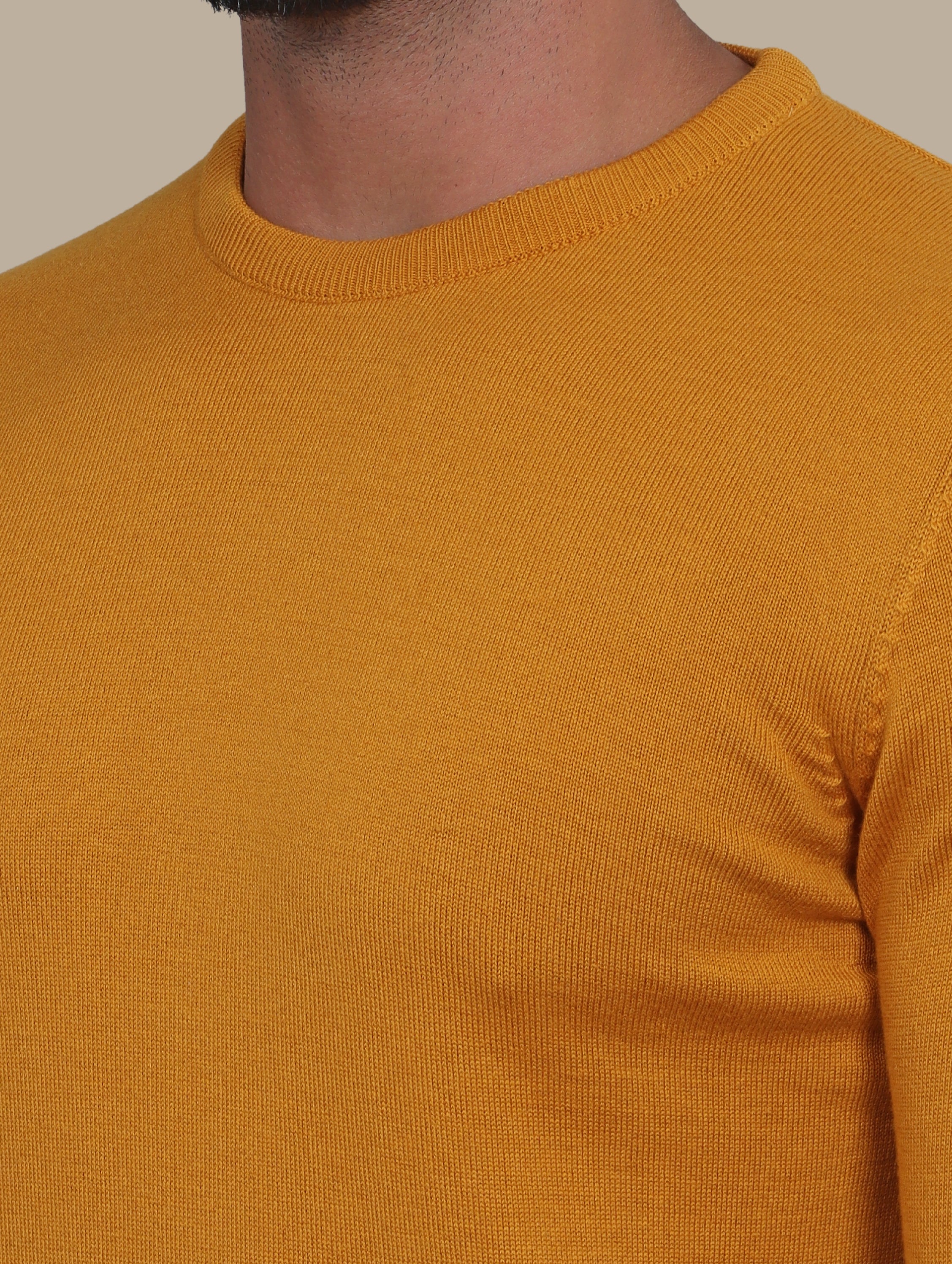 Sweater R-Neck Basic | Mustard