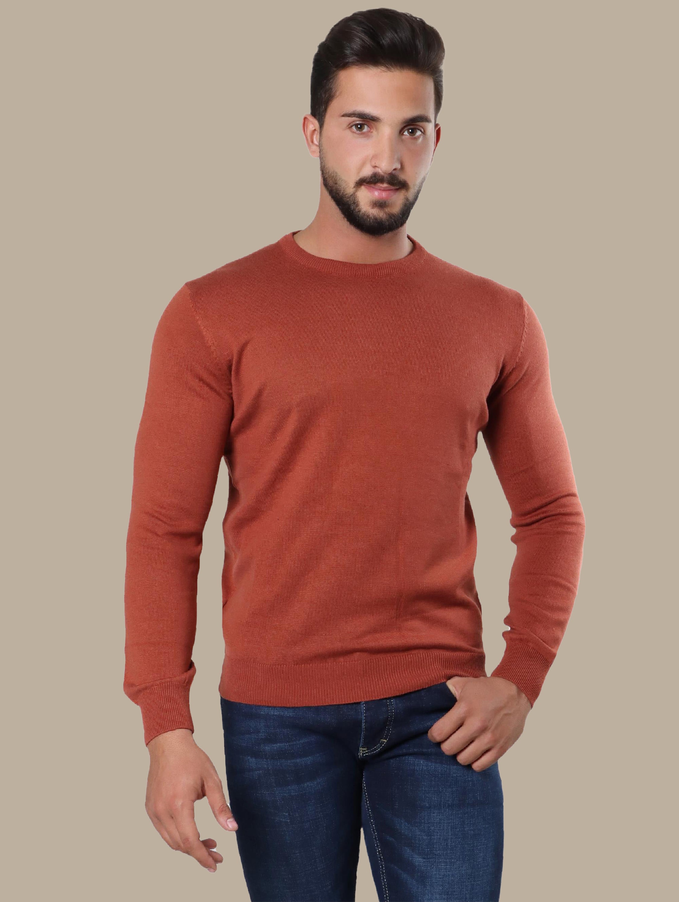 Sweater R-Neck Basic | Brick