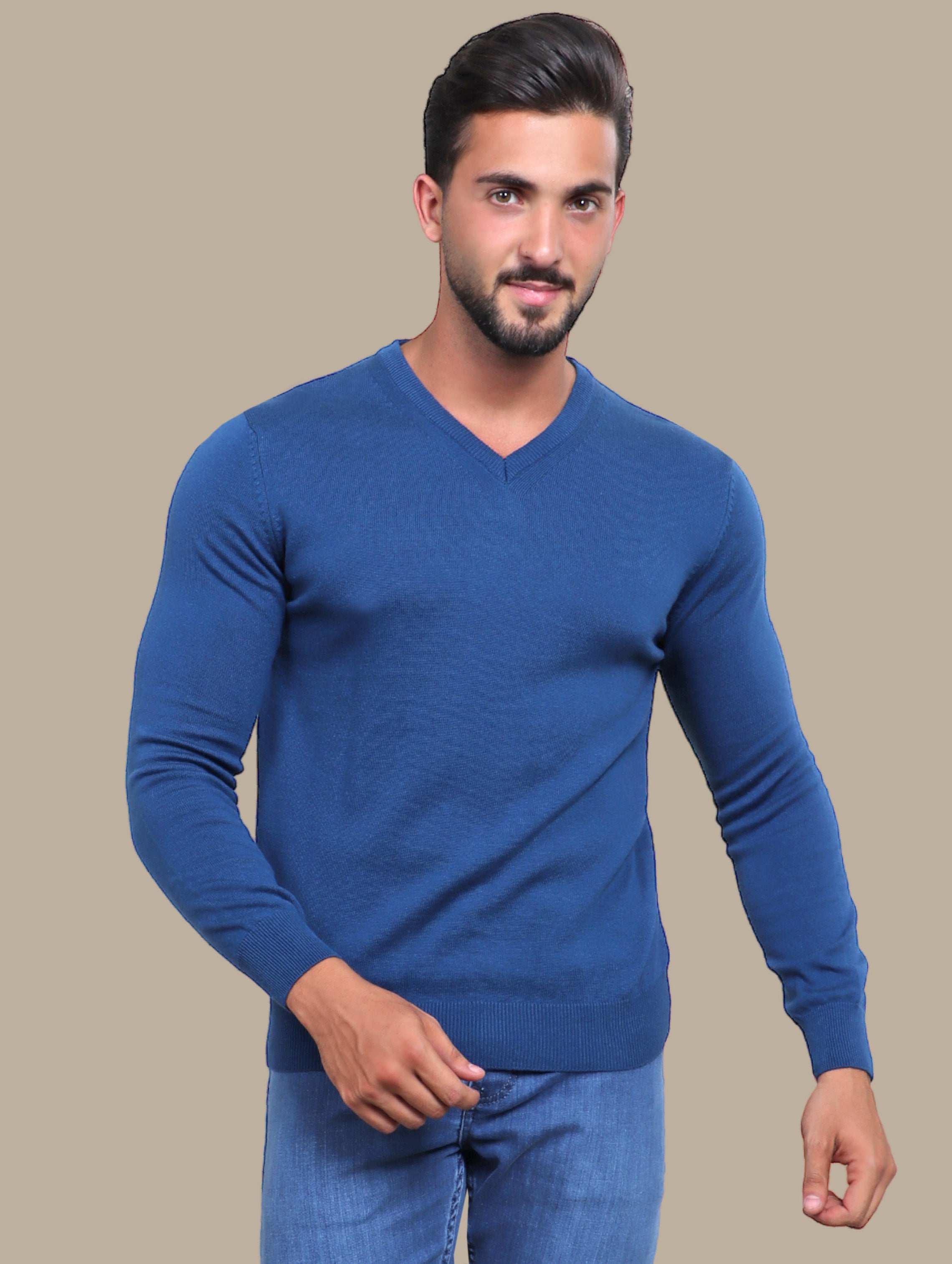Sweater V-Neck Basic | Petrol