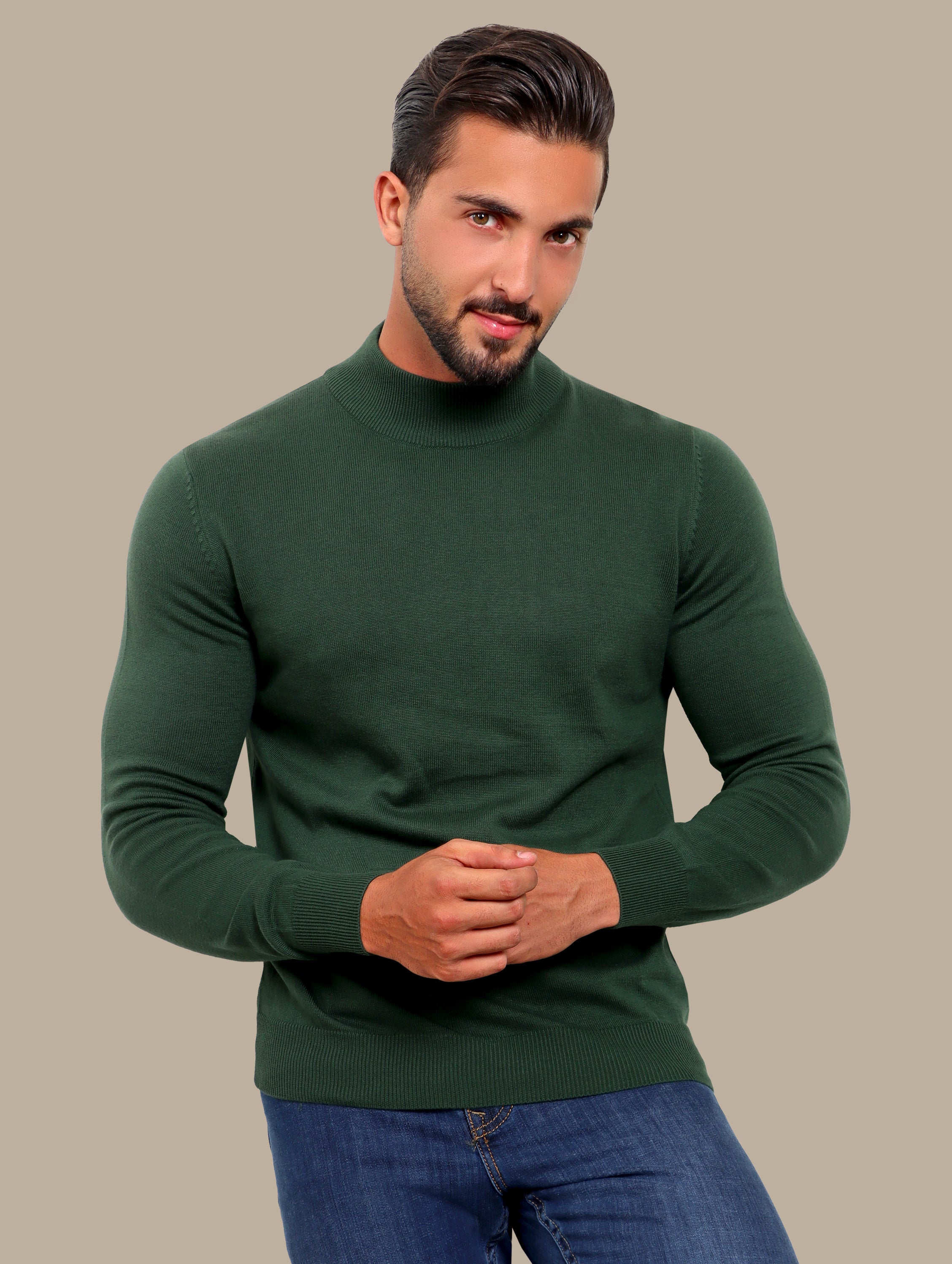 Sweater High Neck Basic | Green