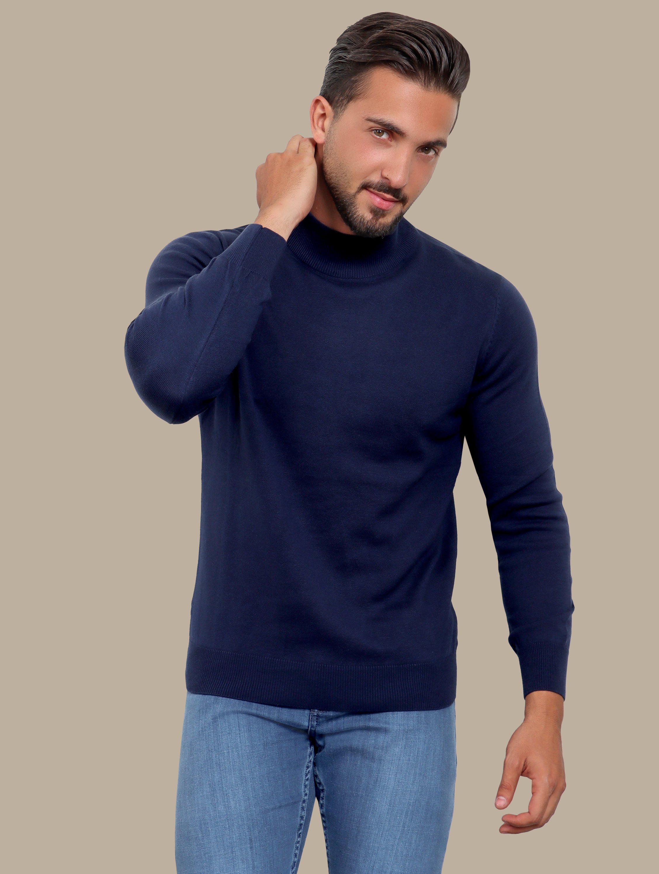 Sweater High Neck Basic | Navy