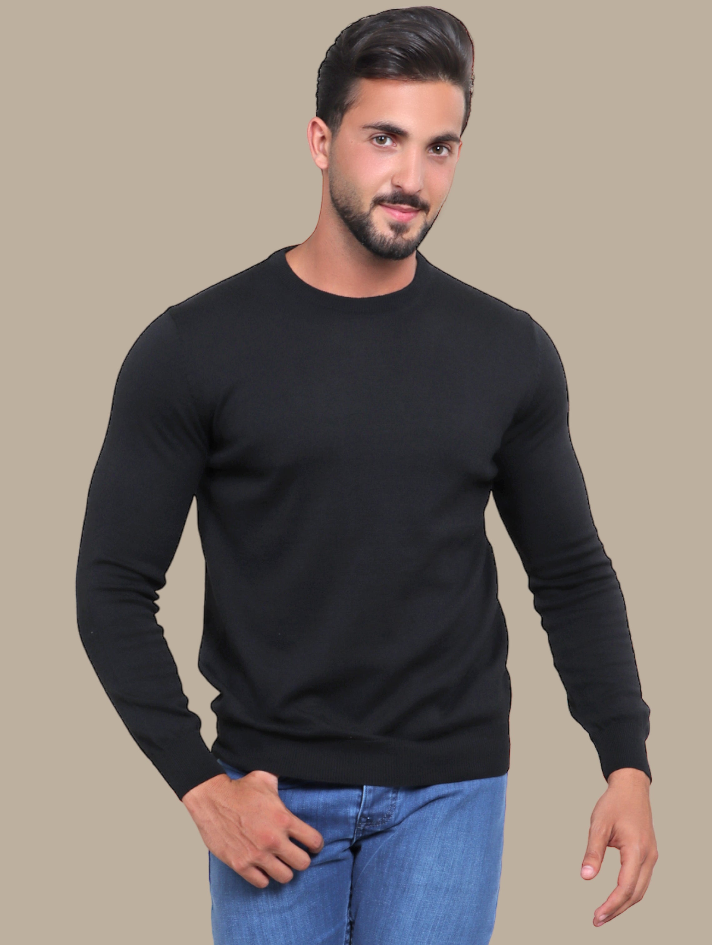 Sweater R-Neck Basic | Black