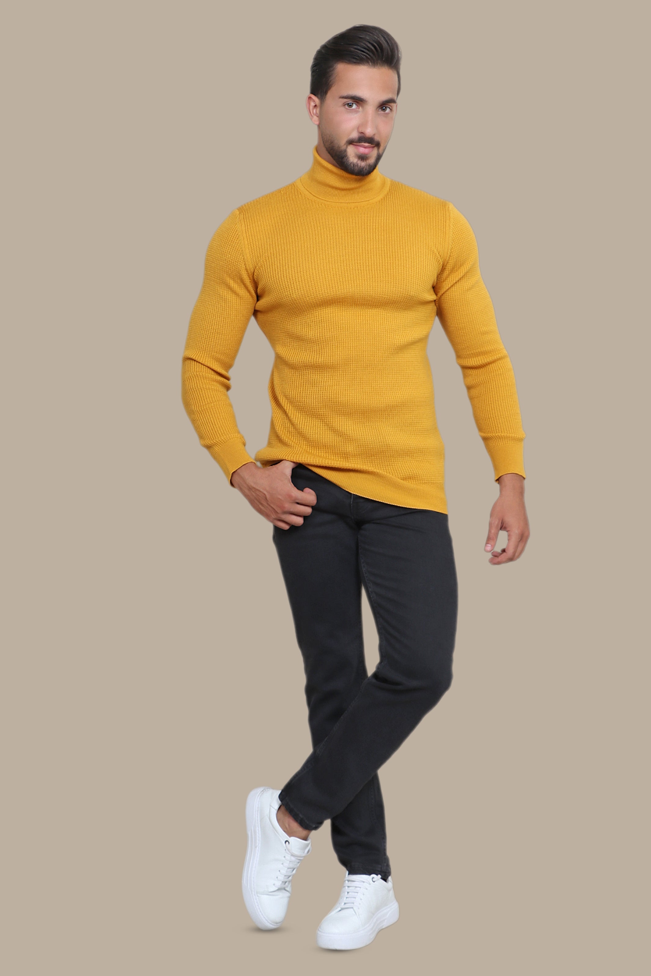 Mustard Turtle Neck Structured Sweater: A Cozy Must-Have
