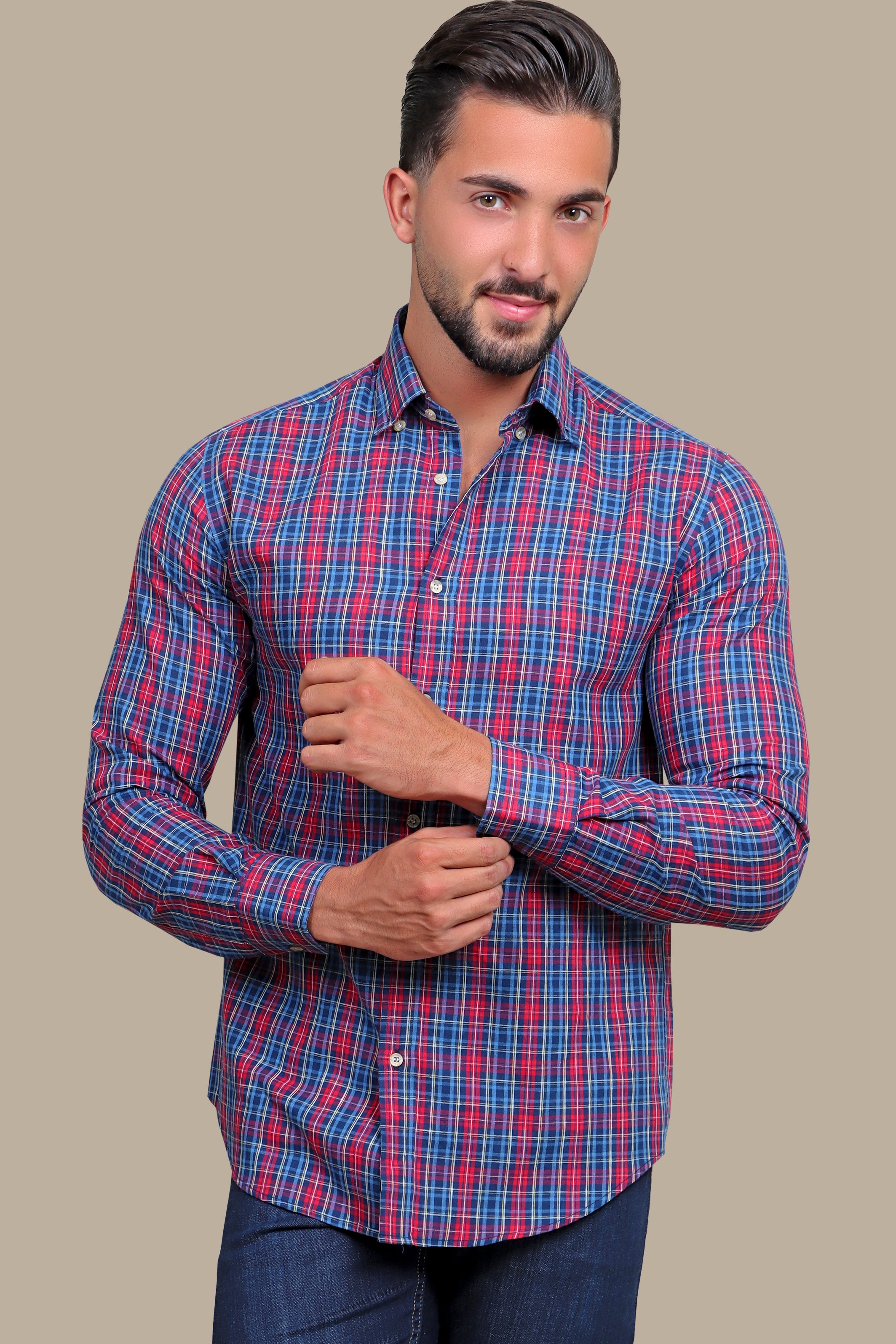 Shirt Checked | Navy - Red