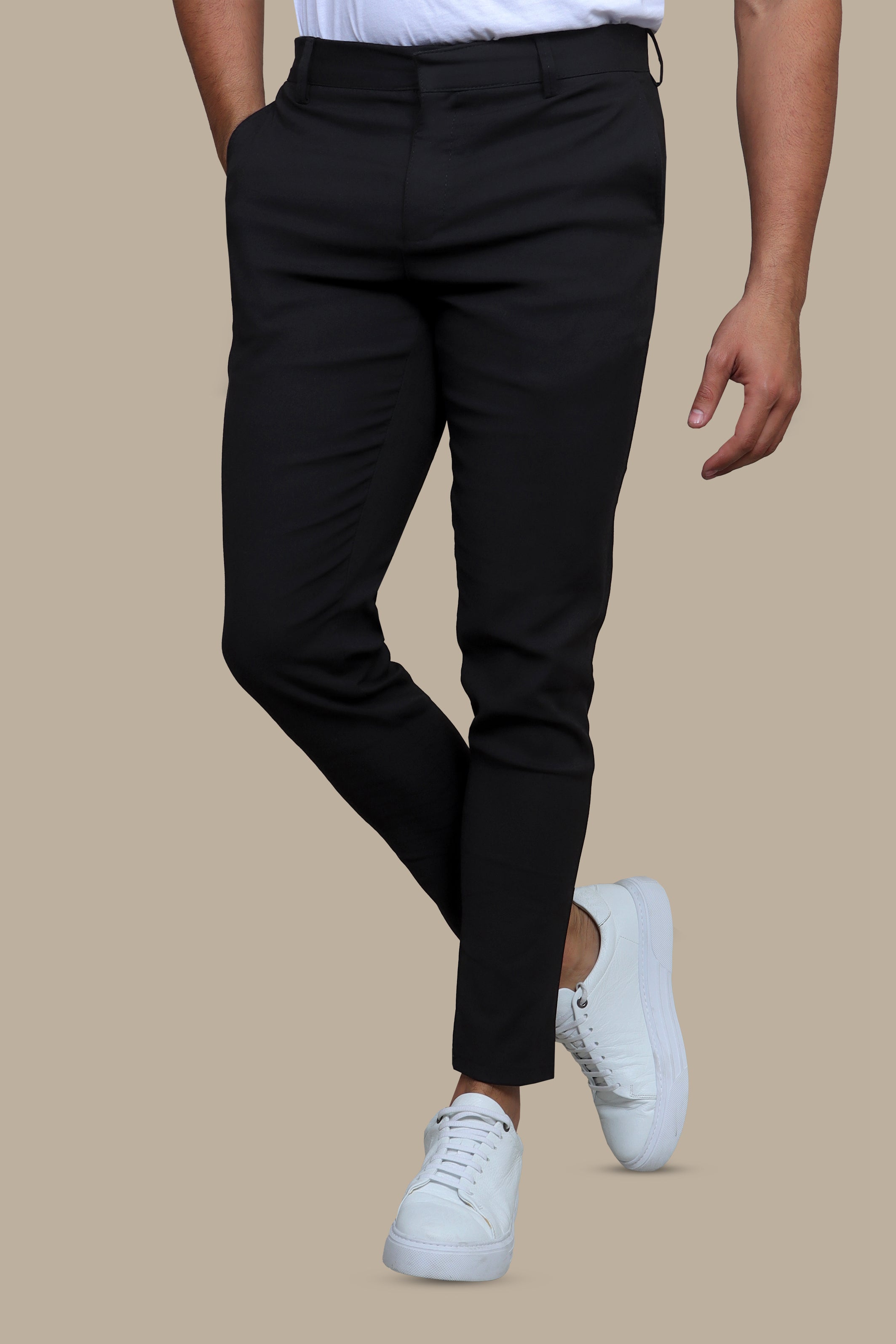 Black Lycra Fashion Trouser