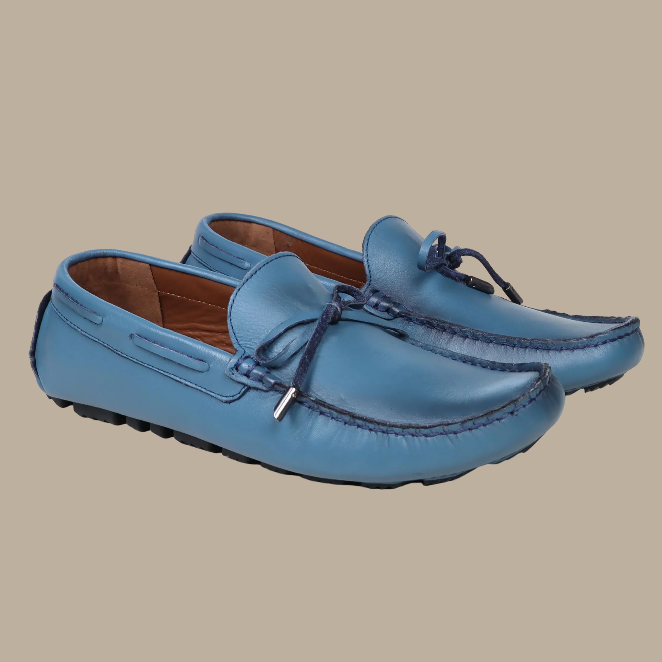 Moccasin With String | Blue