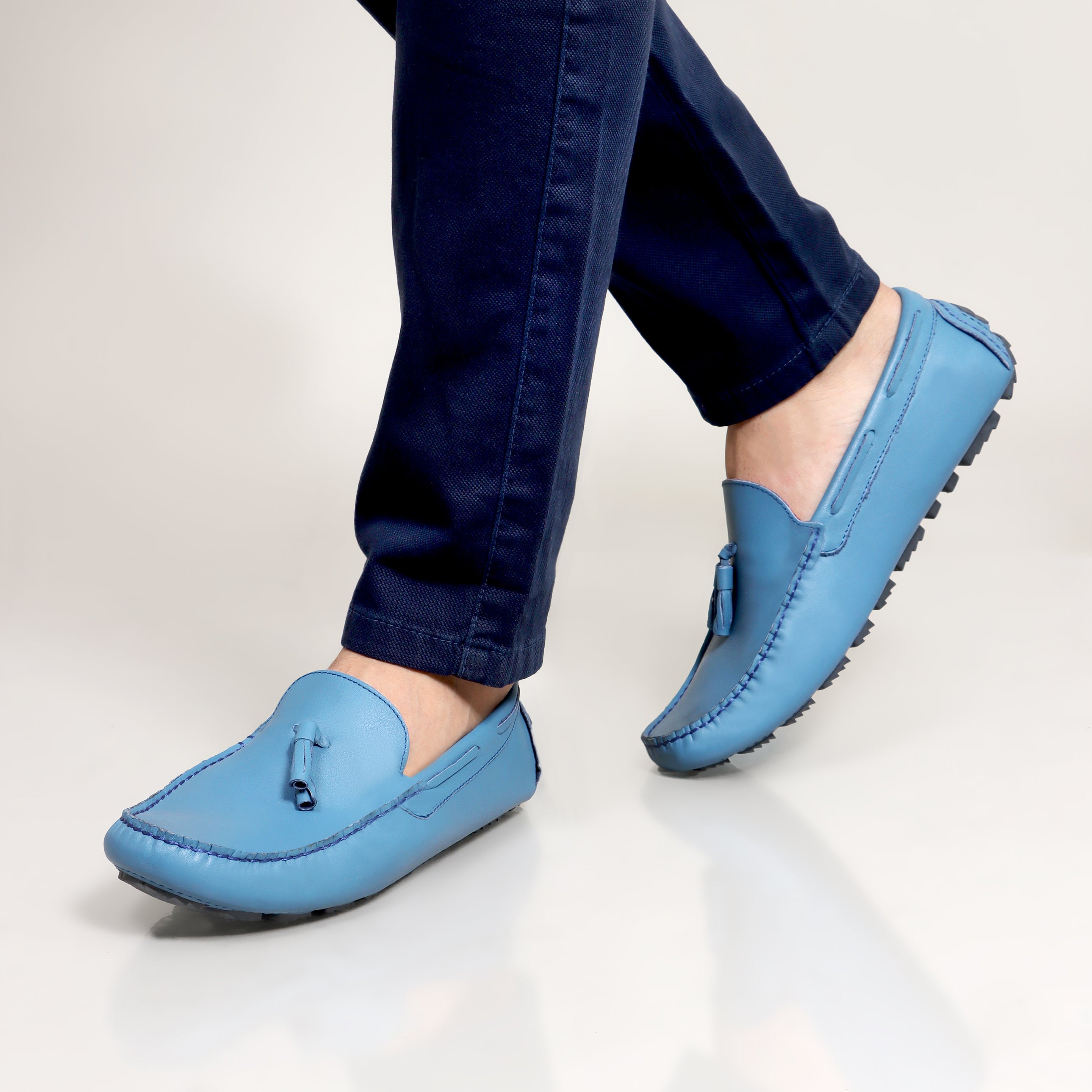 Moccasin With Frills | Blue