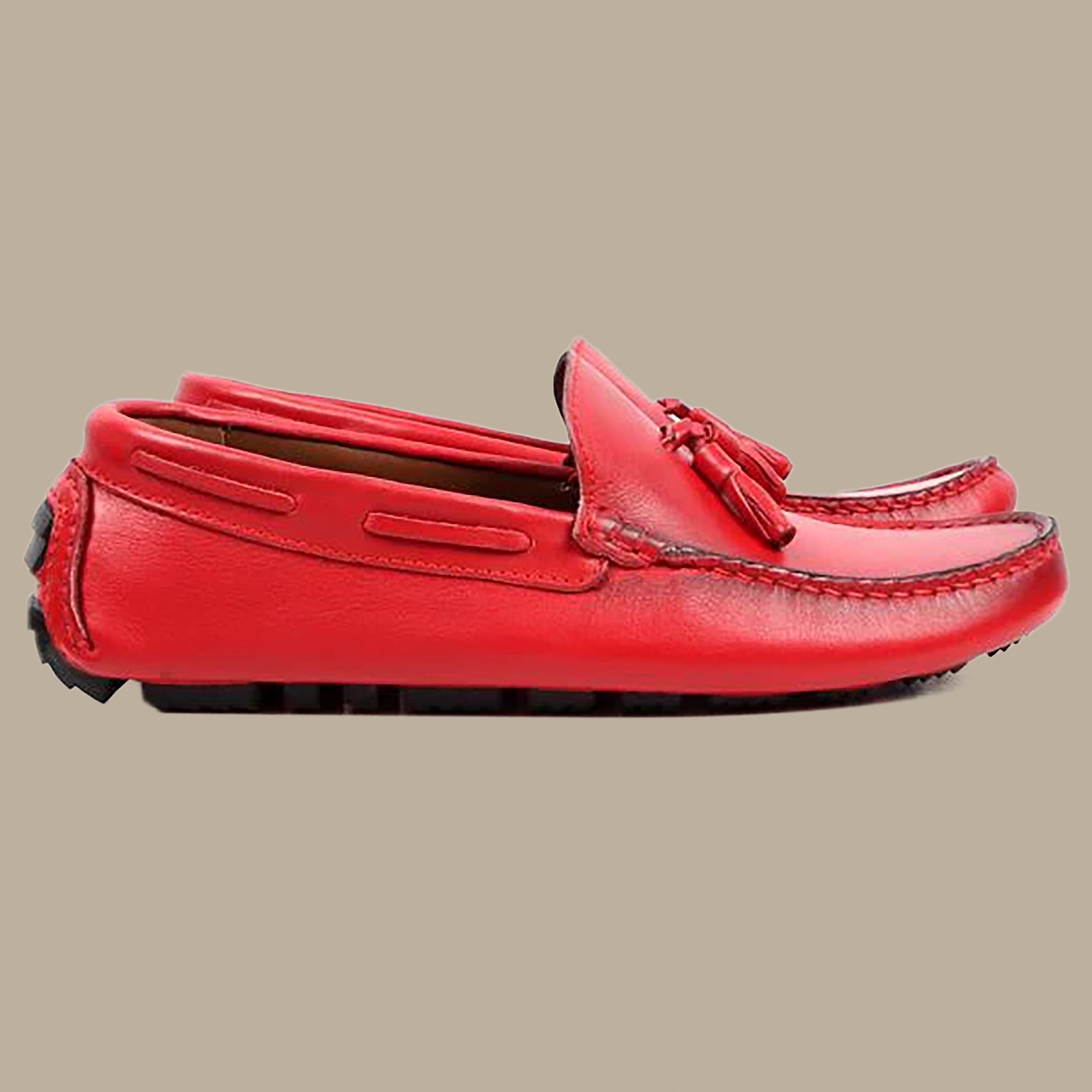 Moccasin With Frills | Red
