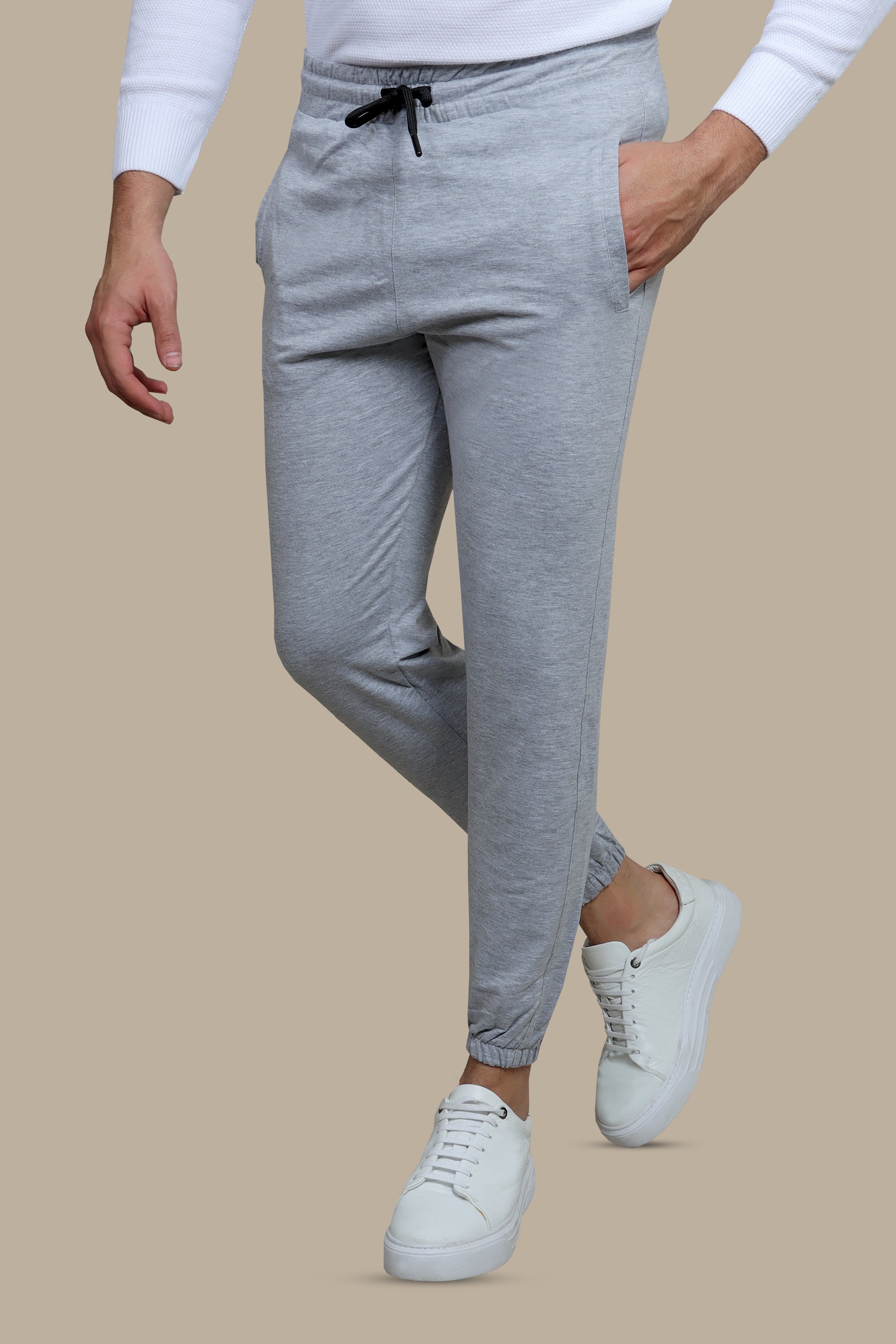 Essential Comfort: Basic Light Grey Jogging Pants