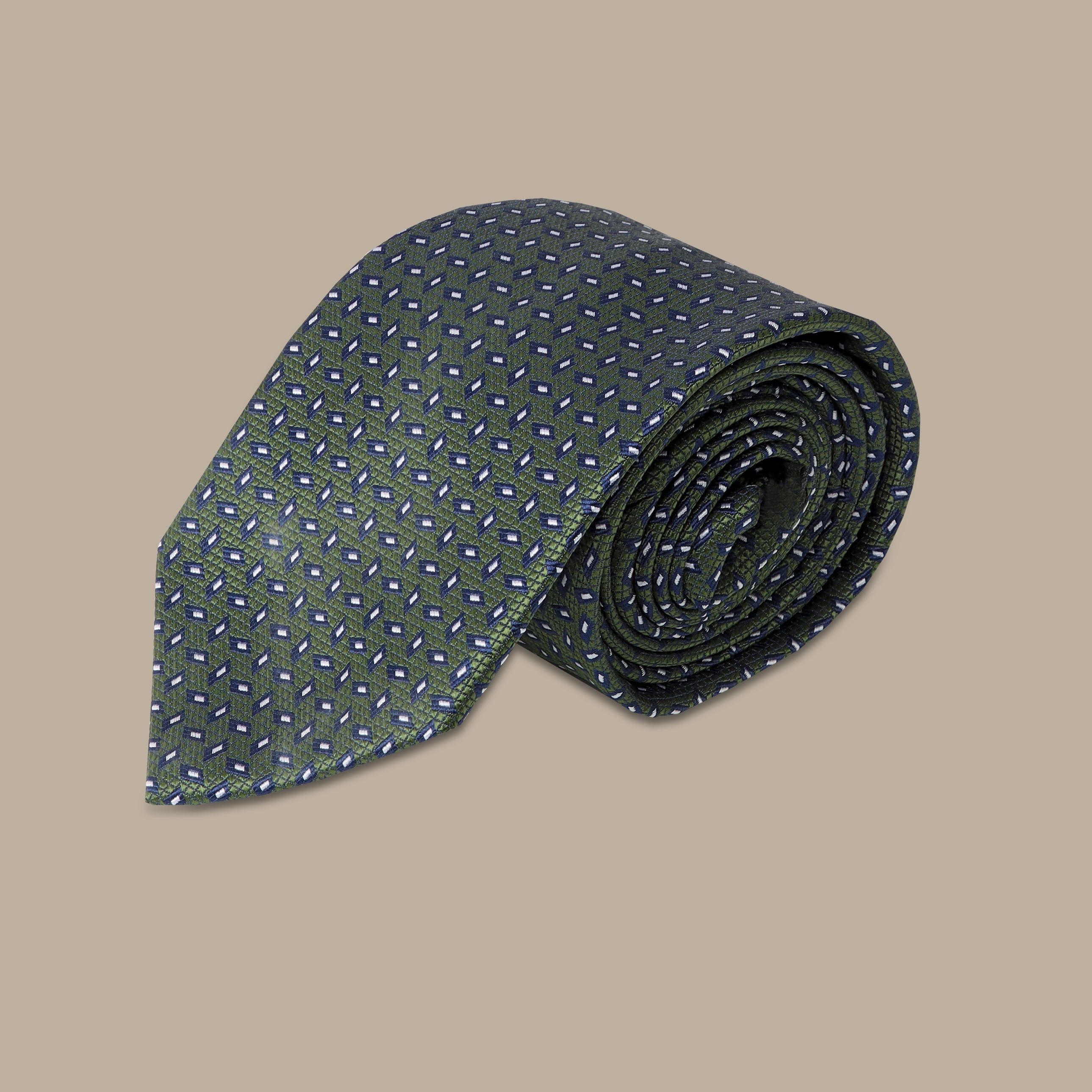 Khaki Elegance: Dots Print Tie