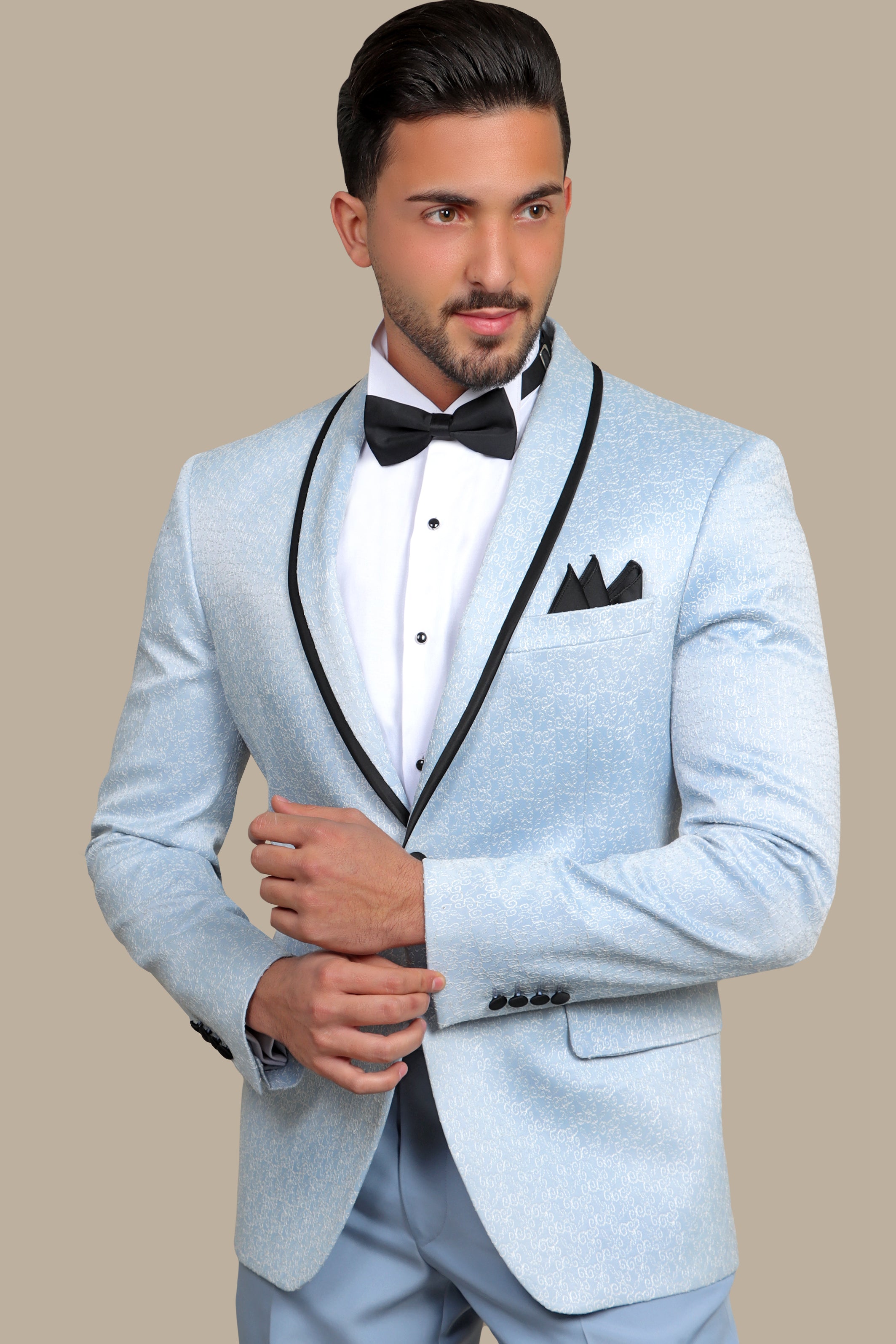 Sartorial Elegance: FV Special Collection Jacquard Piping Suit