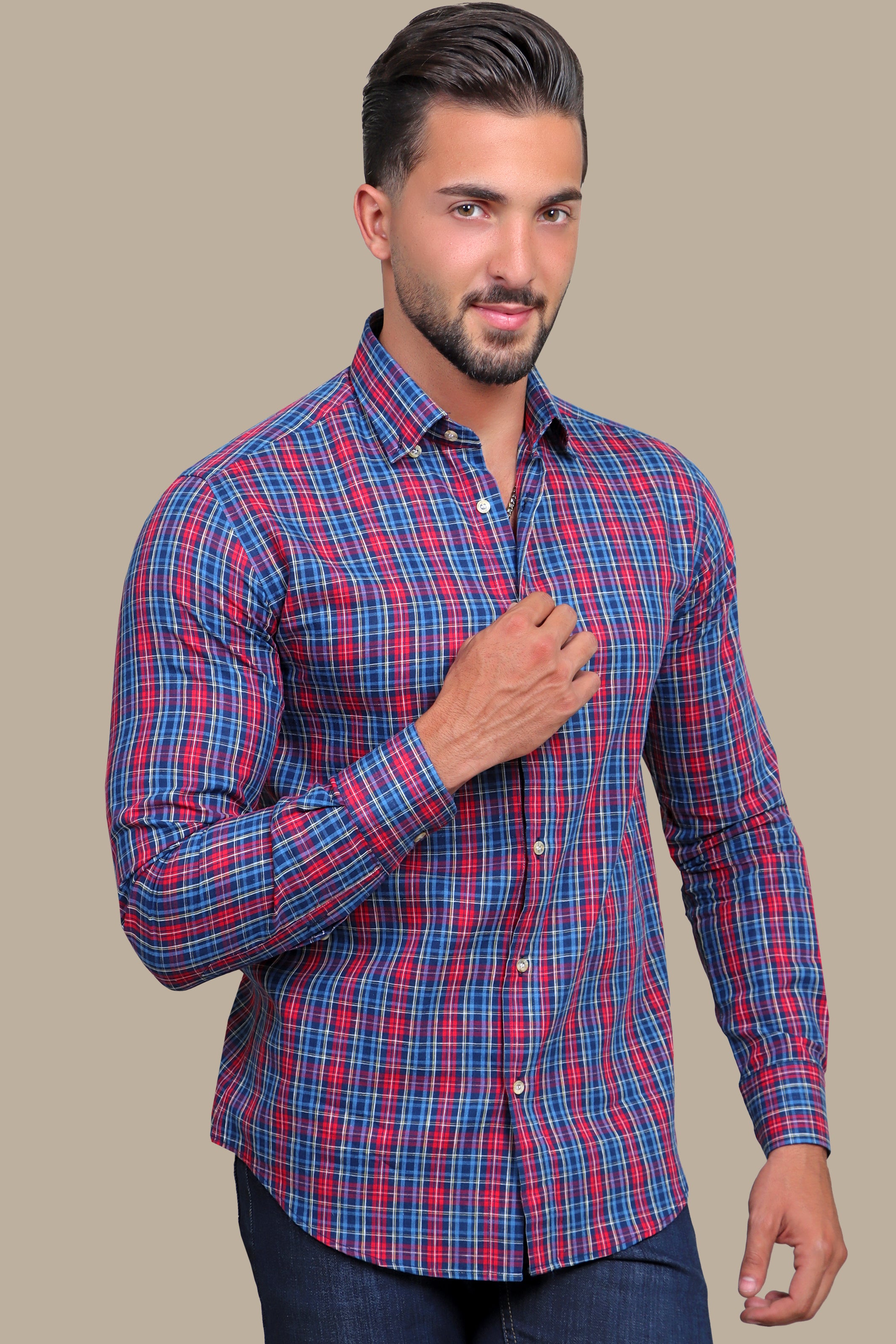 Shirt Checked | Navy - Red