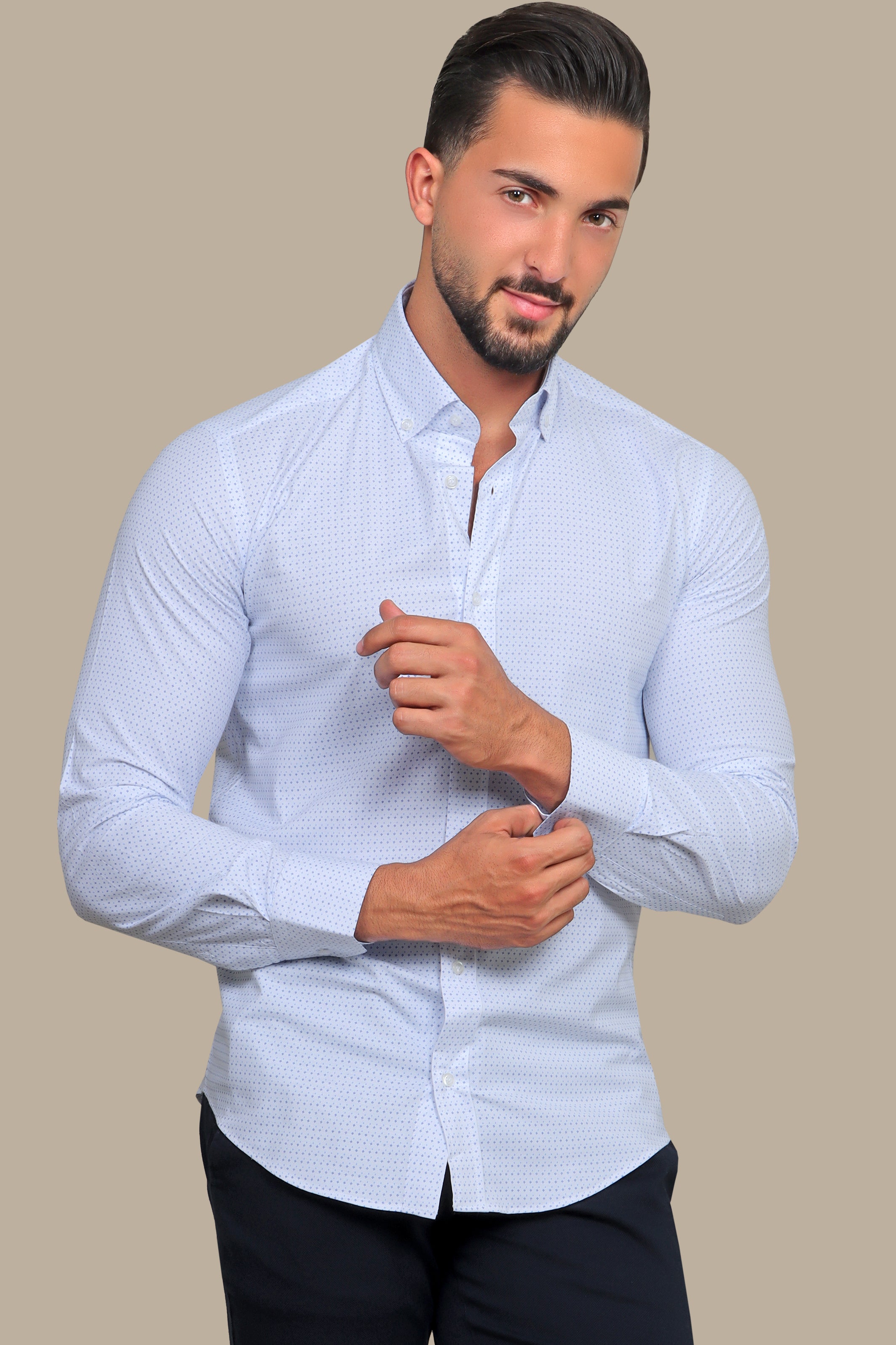 Shirt Dotted Lycra | Blue, White