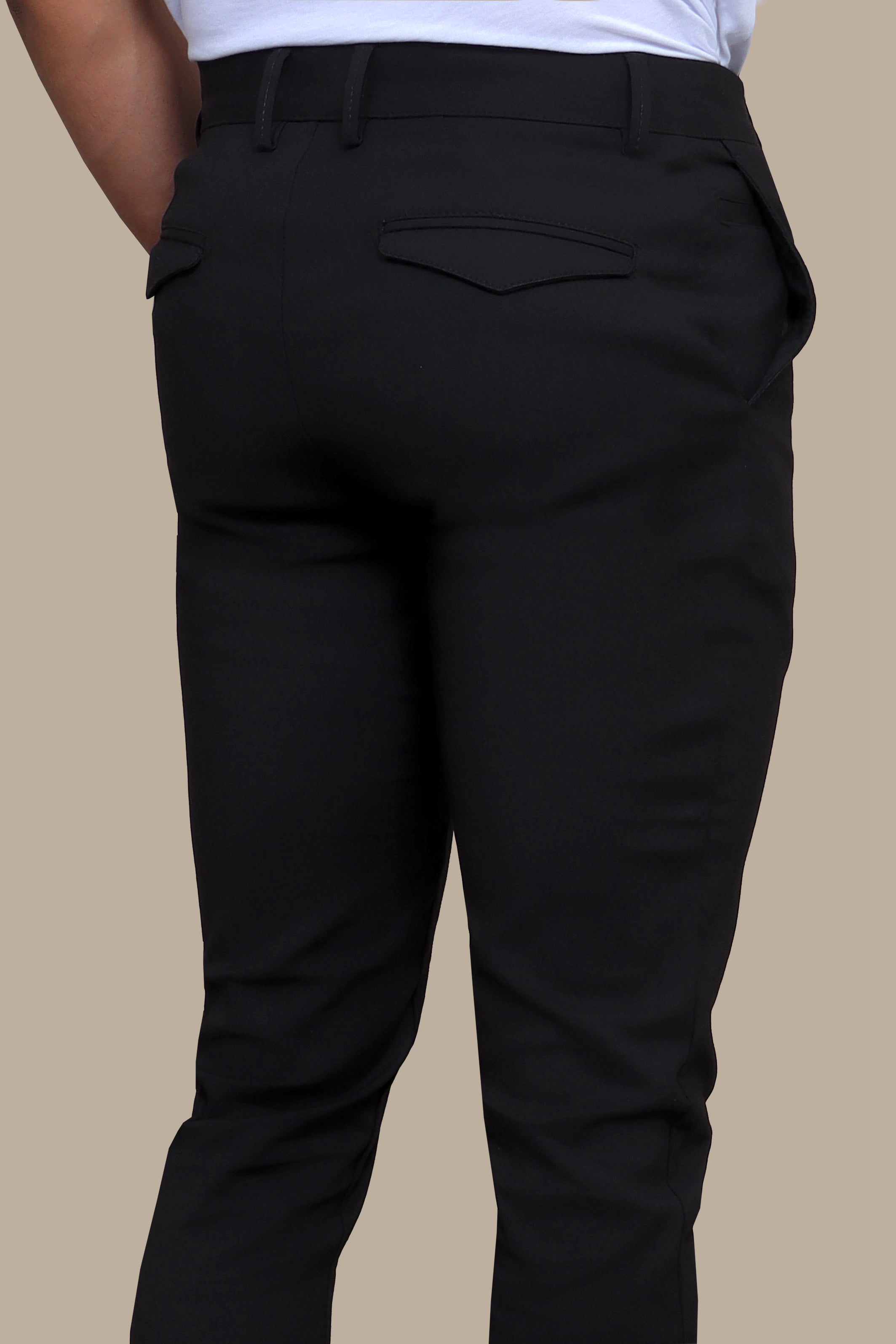 Black Lycra Fashion Trouser