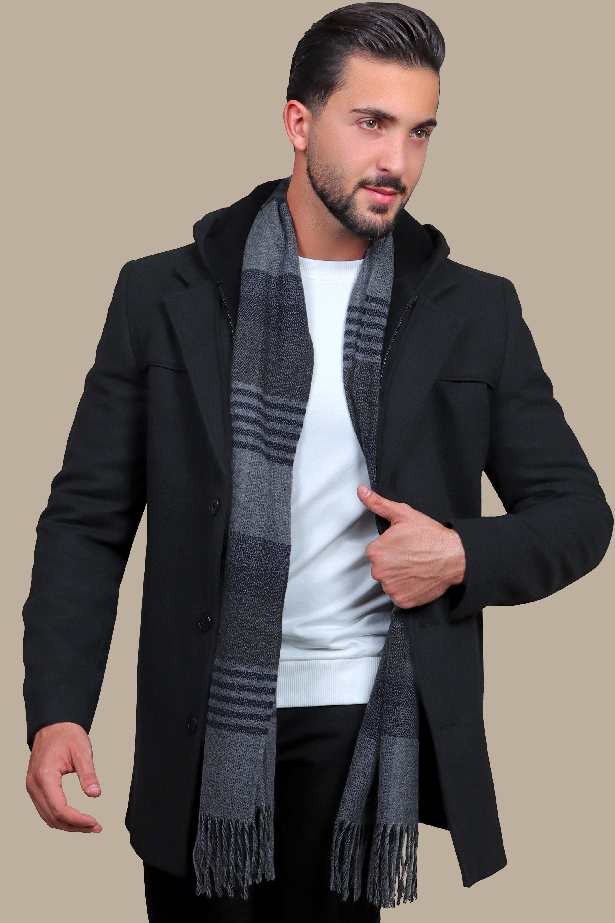 Coat Hoodie Detachable | Dark Grey