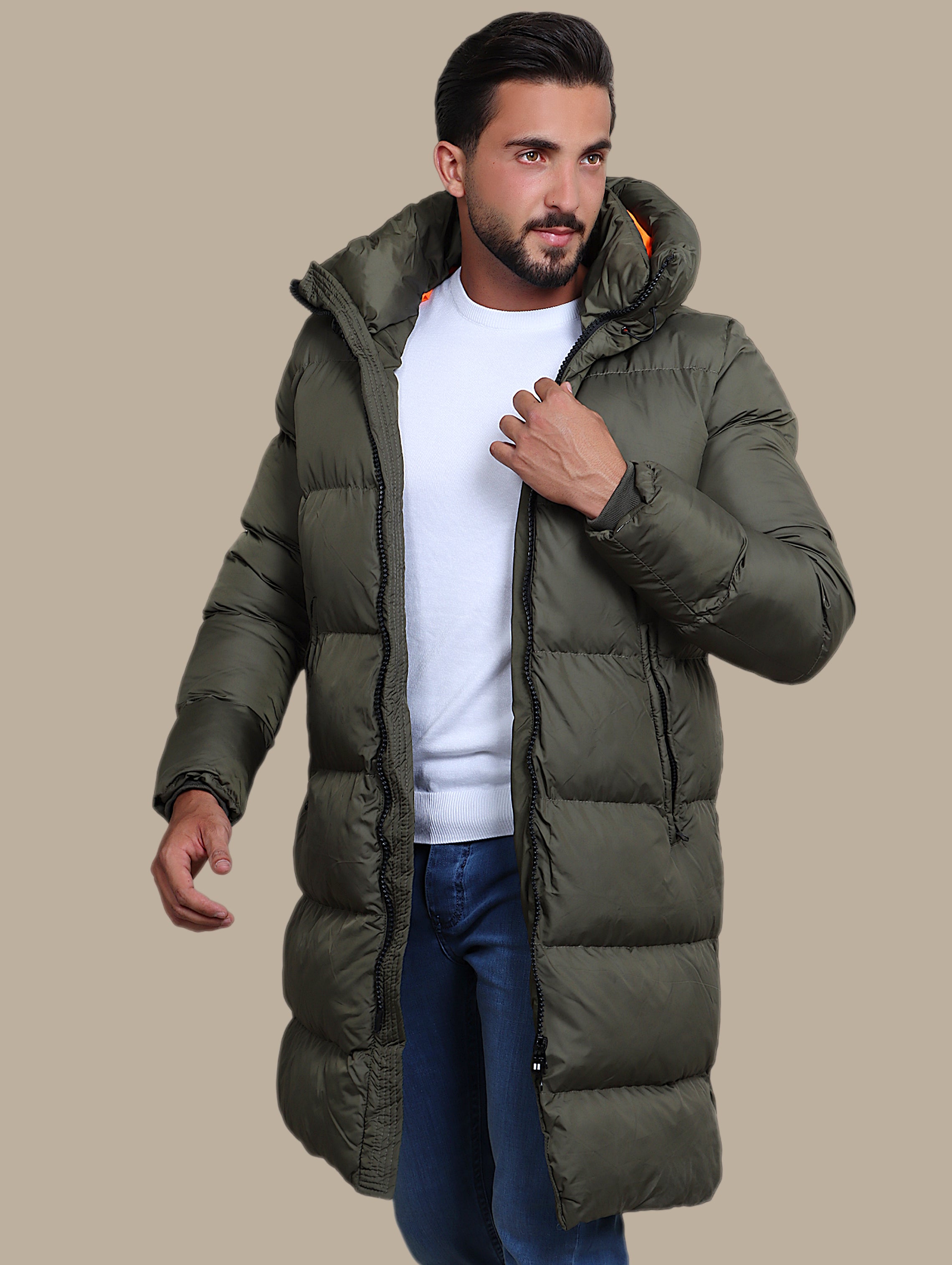 Coat Puffer Hooded | Khaki