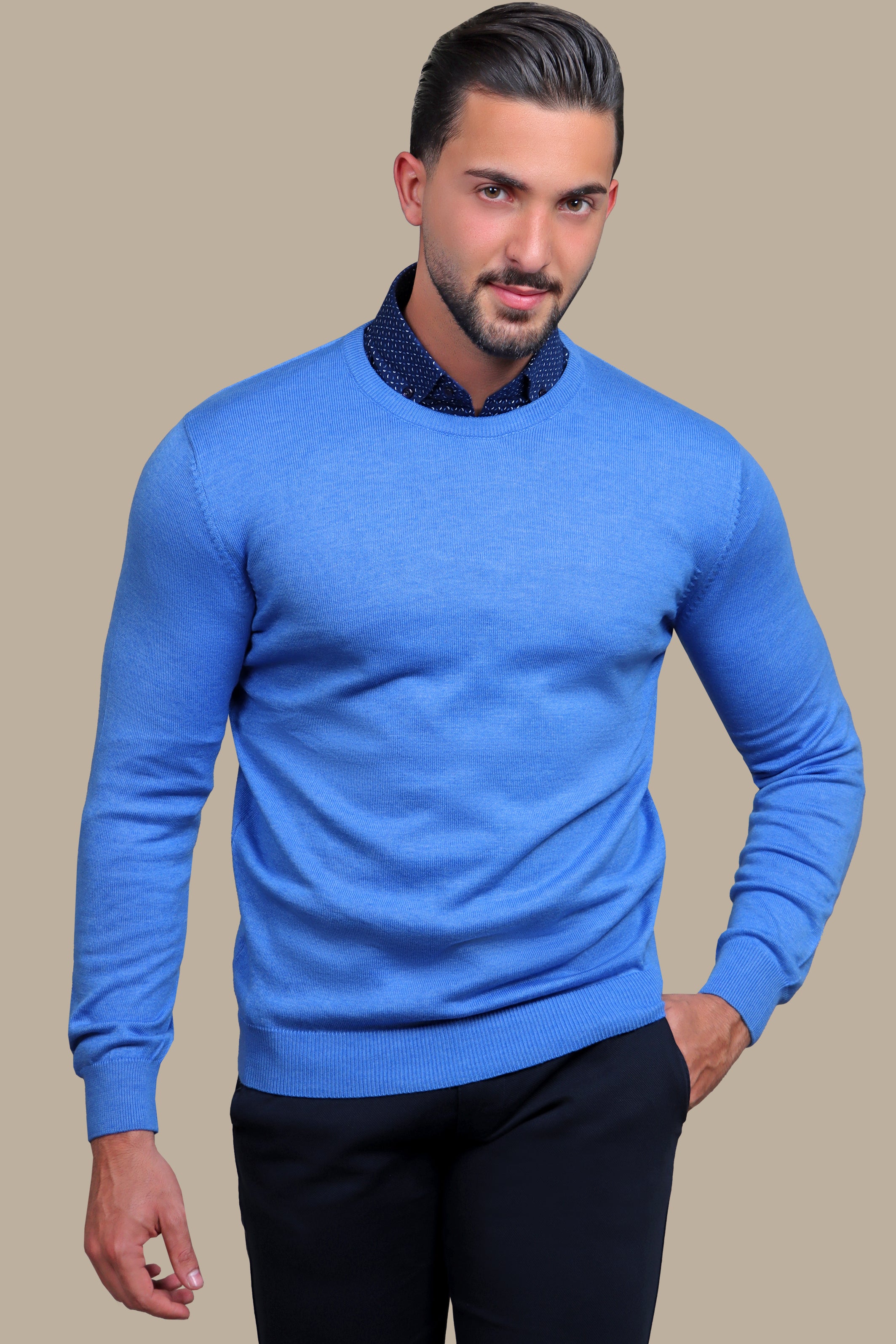 Sweater R-Neck Basic | Blue