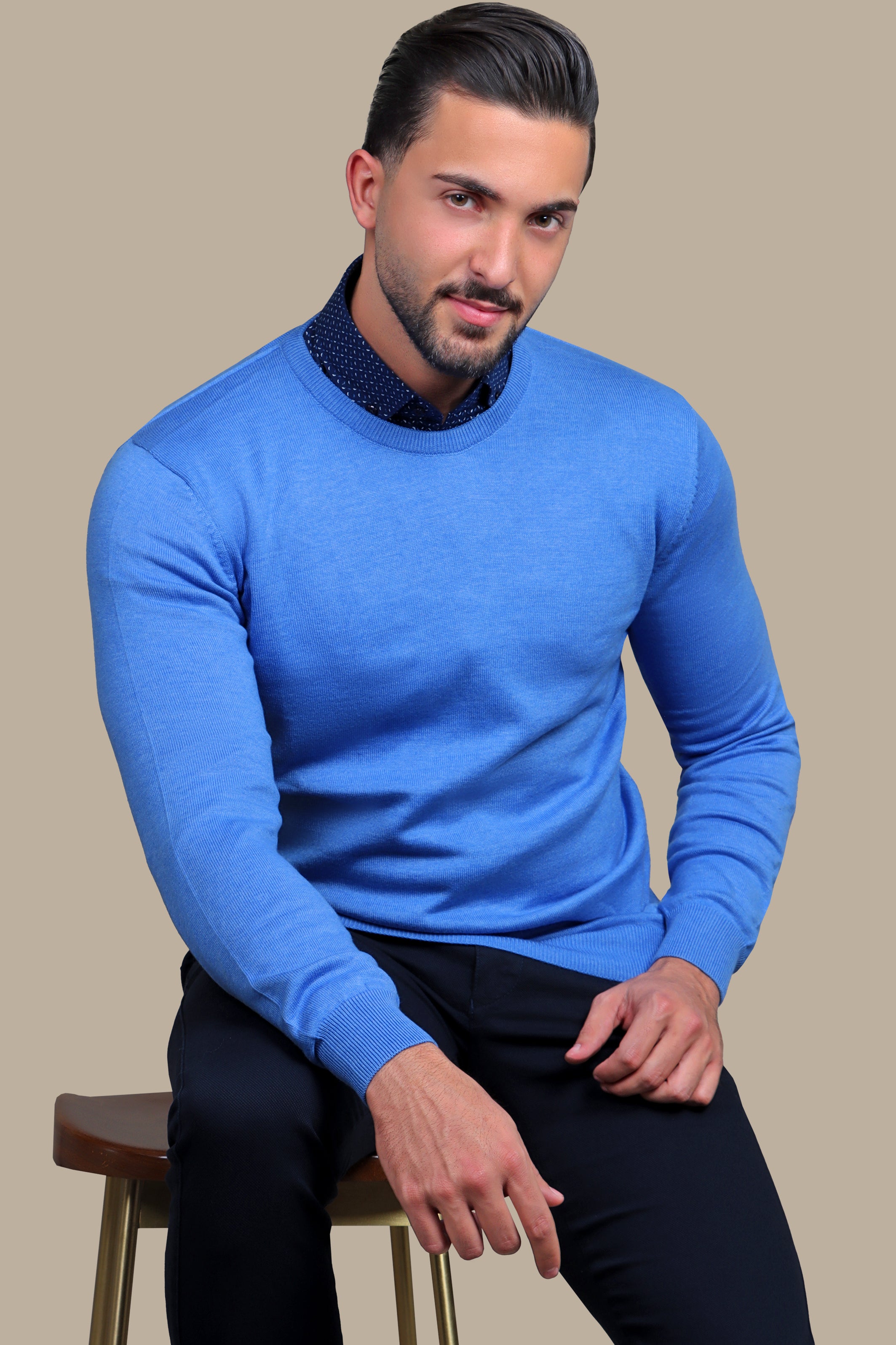 Sweater R-Neck Basic | Blue